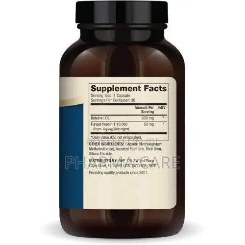 Betaine HCL and Pepsin- 650 Mg- 90 Capsules