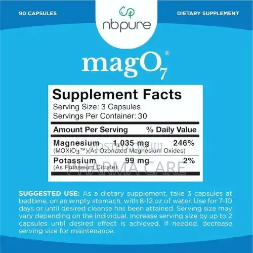 Mago7 Oxygenated Magnesium Colon Cleanse Digestive Detox Support 30c