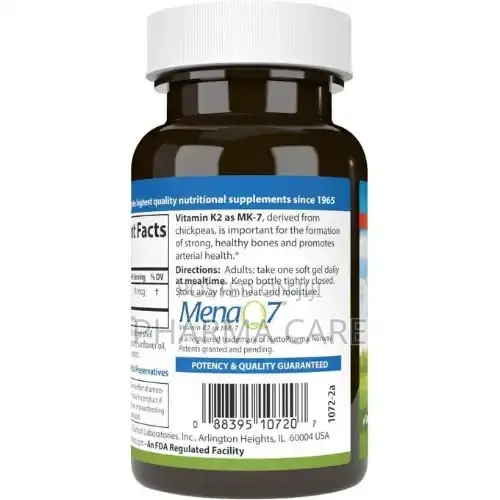 Vitamin Mk-7 Menaquinone- 90 McG- 60 Softgels