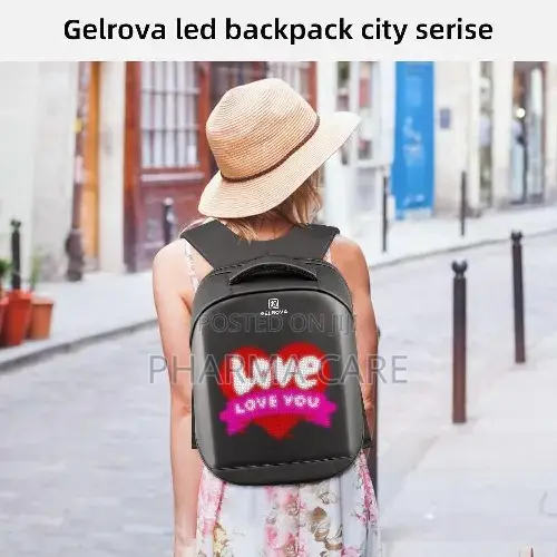 Black Led Backpack 17 Inch City Series Full Color Screen Programmable