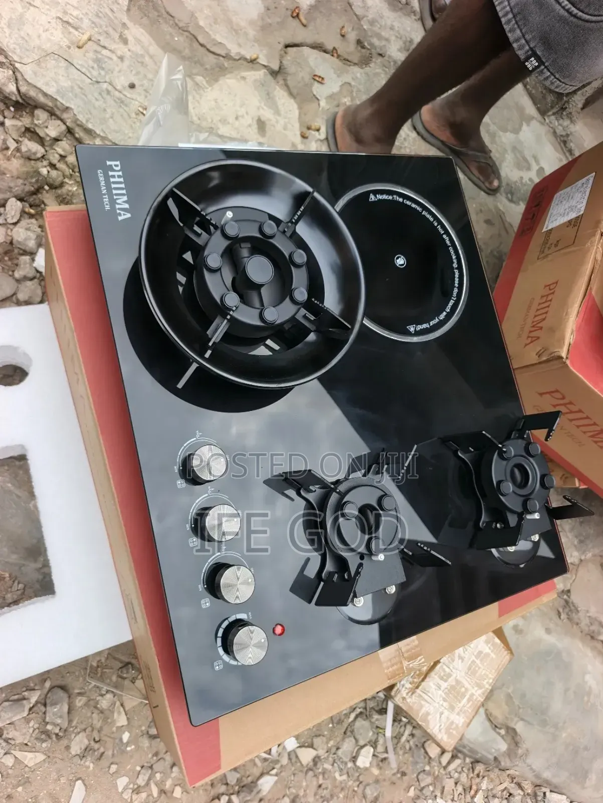 Original PHIIMA Built-in 60CM Built-in Flips Up 3+1 Gas & Ele Cooker.