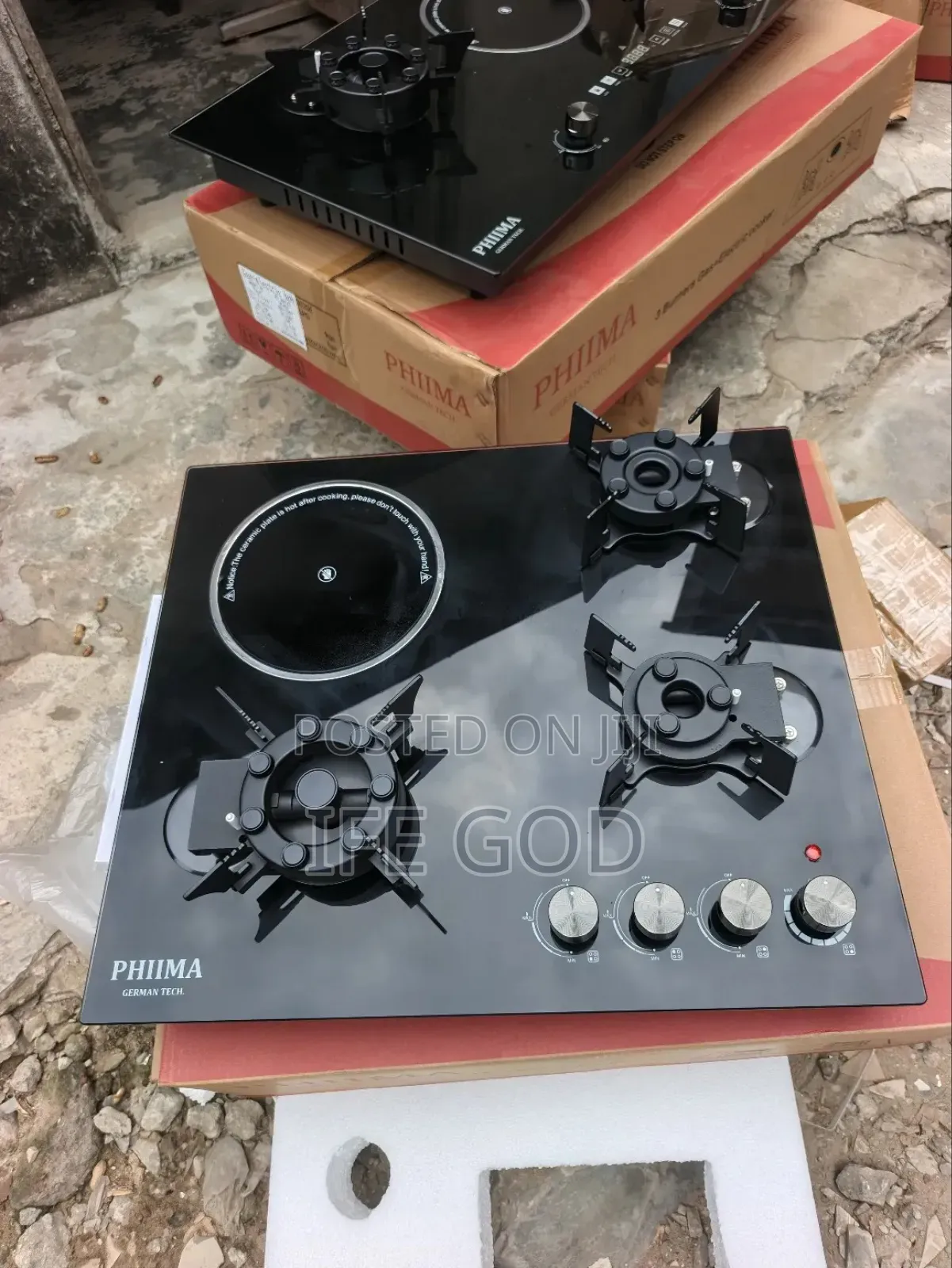 Original PHIIMA Built-in 60CM Built-in Flips Up 3+1 Gas & Ele Cooker.