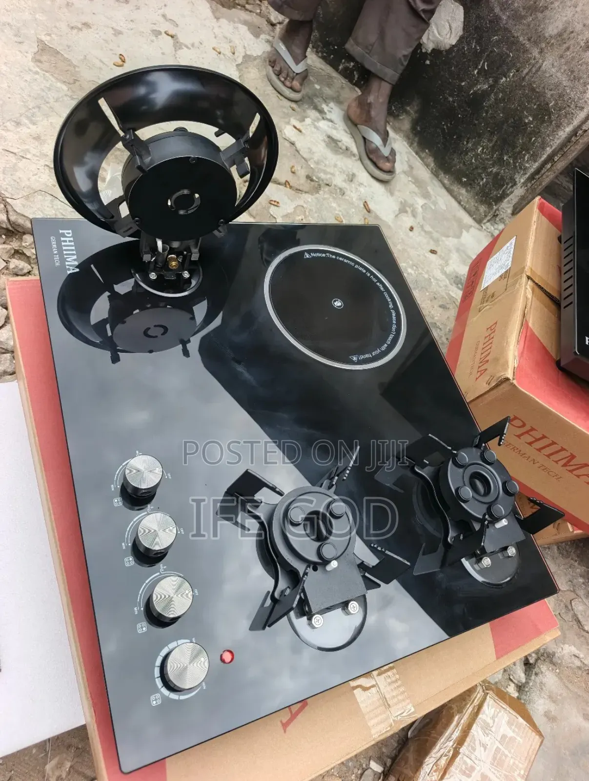 Original PHIIMA Built-in 60CM Built-in Flips Up 3+1 Gas & Ele Cooker.
