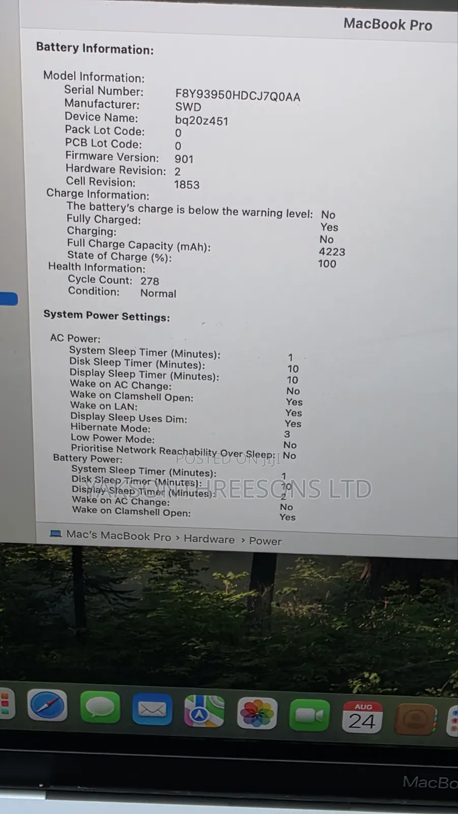 Laptop Apple MacBook Pro 2019 16GB Intel Core i5 SSD 512GB