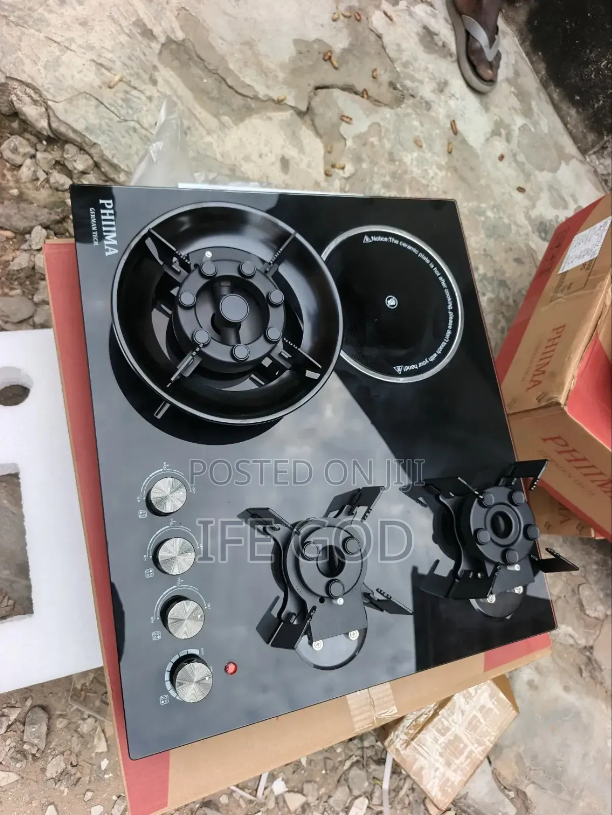 Original PHIIMA Inbuilt 60CM  Flips Up 3+1 Gas & Electric Cooker HOB