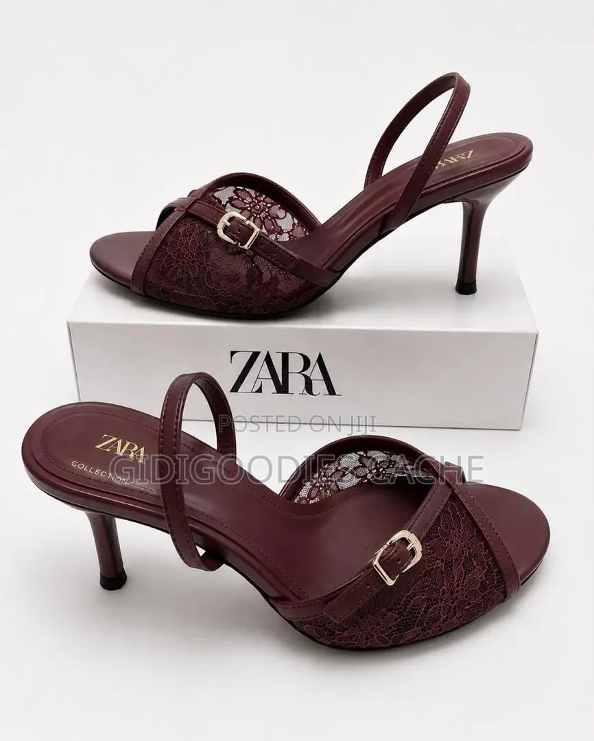 ZARA Slingback Lace Sandal Heels in Size 37-41