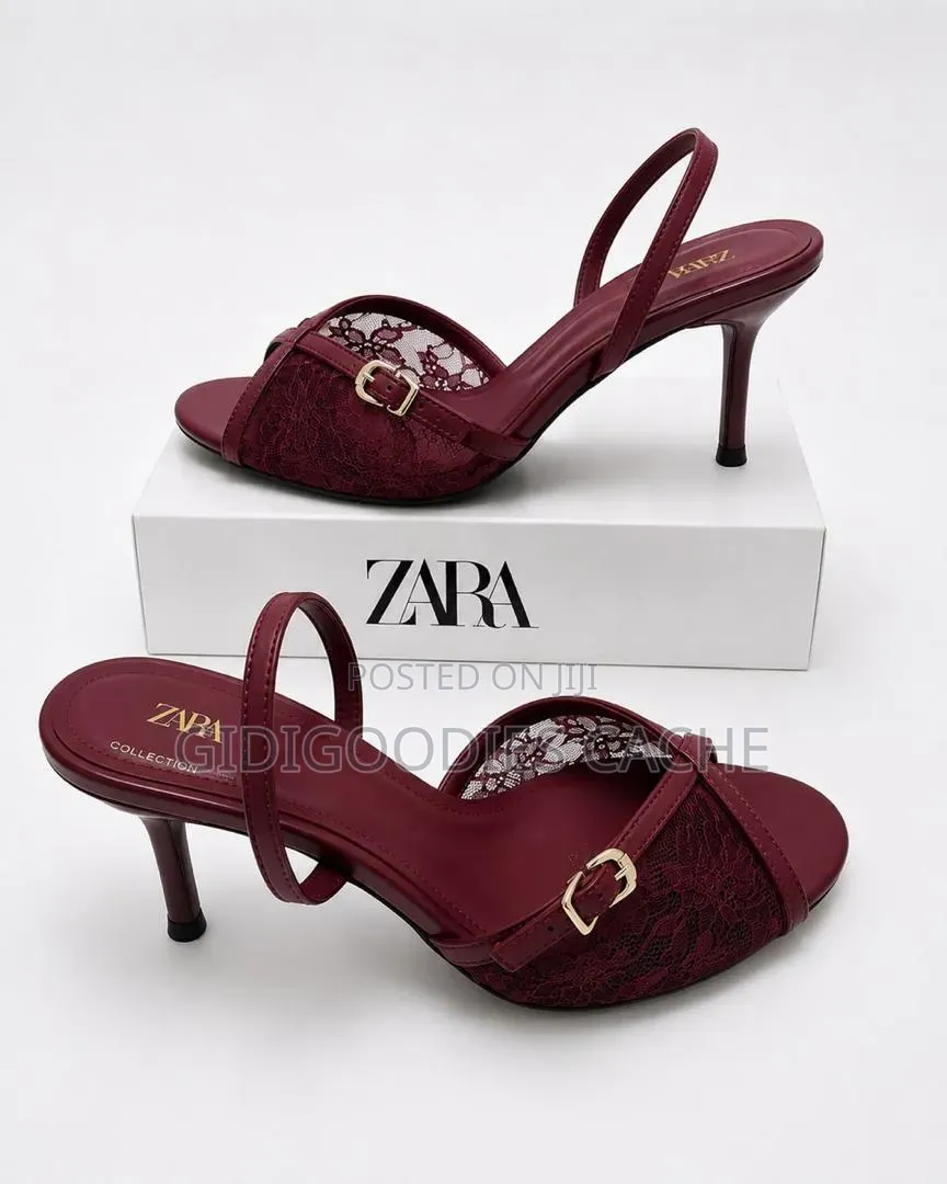 ZARA Slingback Lace Sandal Heels in Size 37-41