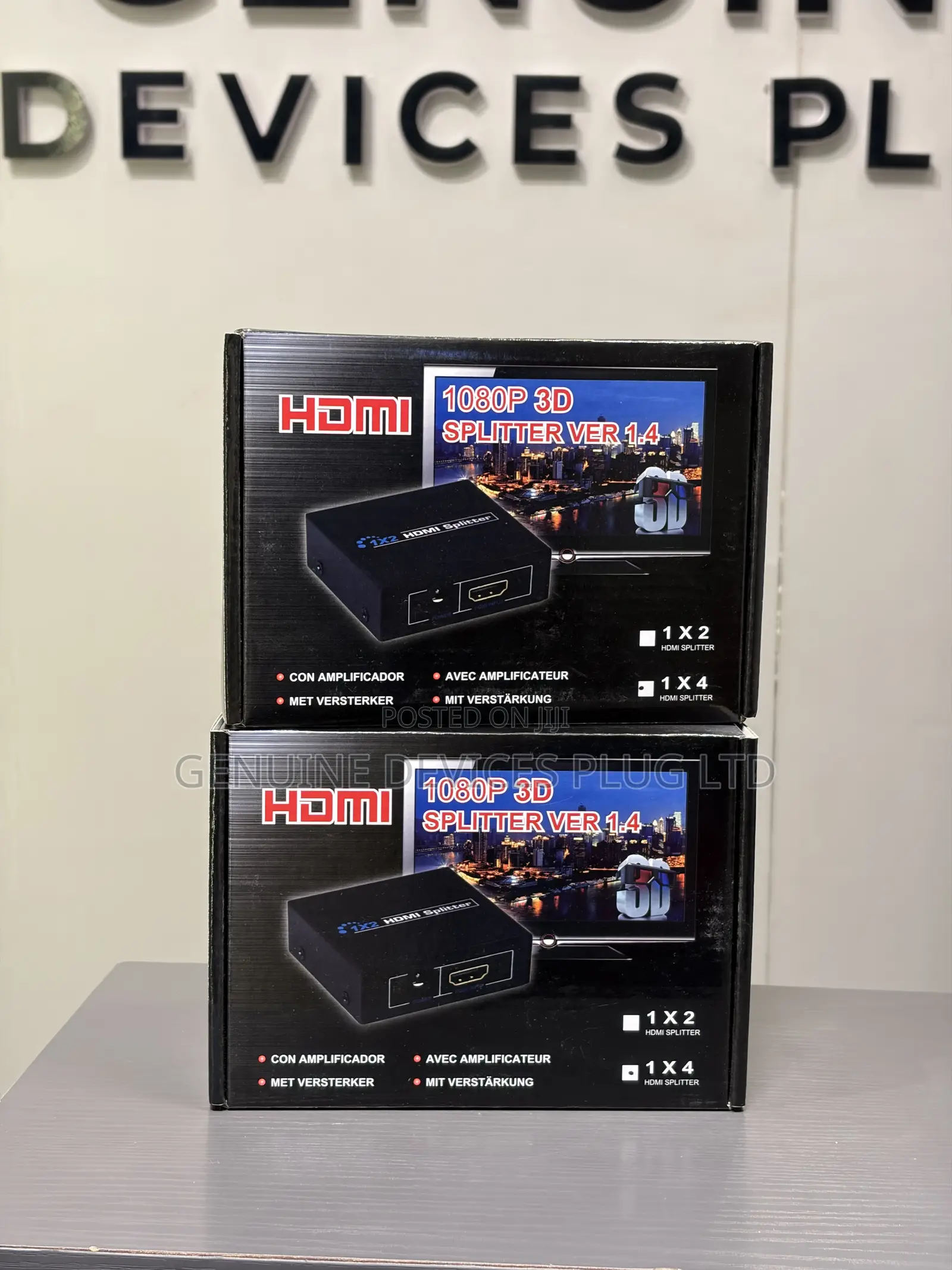 1x4 HDMI Splitter, 1 in 4 Out HDMI Splitter Audio Video Distributor