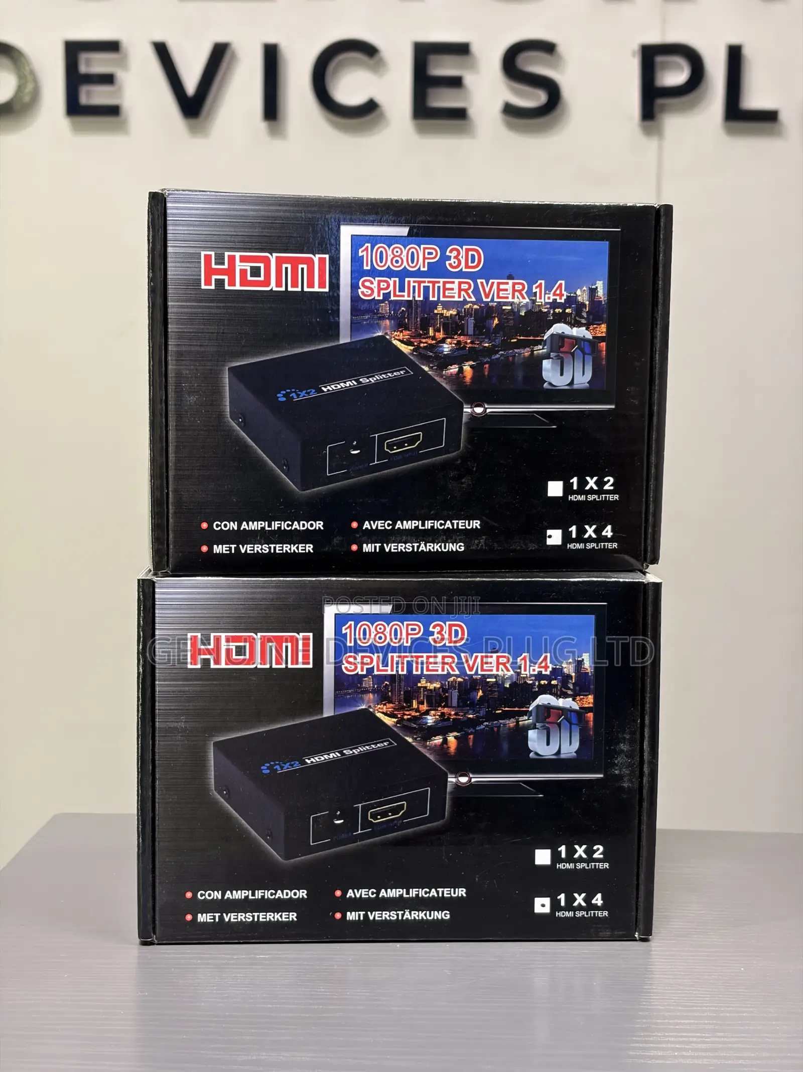 1x4 HDMI Splitter, 1 in 4 Out HDMI Splitter Audio Video Distributor