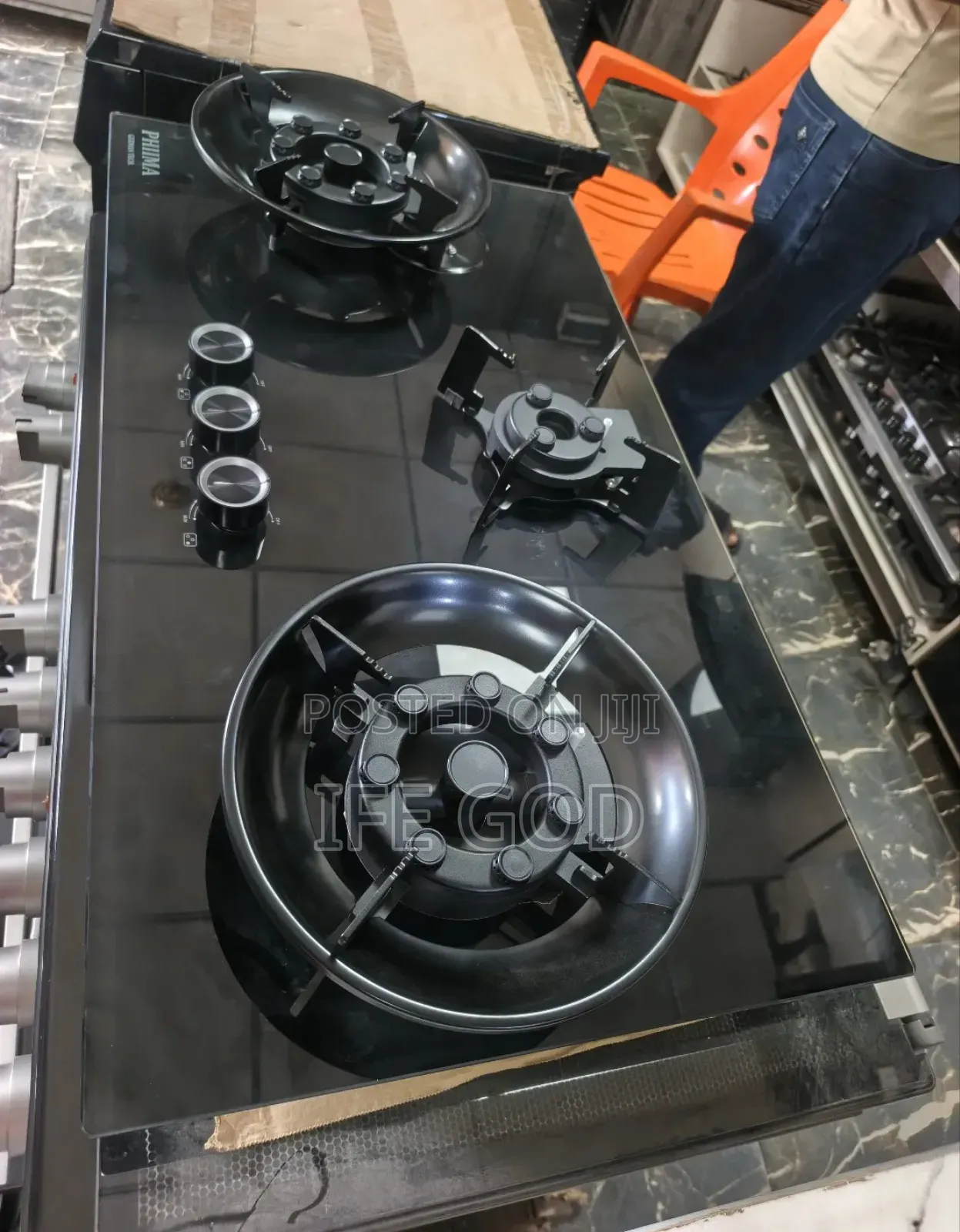 Original Quality PHIIMA Inbuilt Flips Up 3 Burners Gas Cooker HOB.