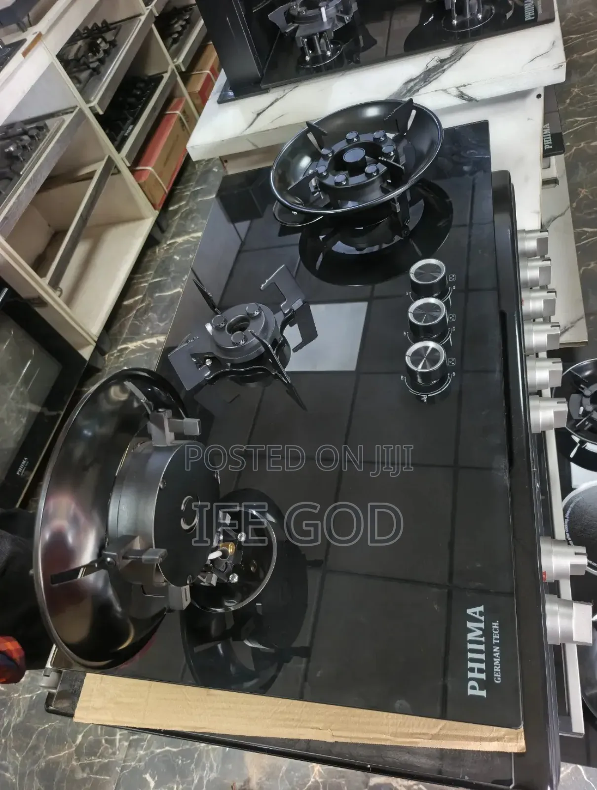 Original Quality PHIIMA Inbuilt Flips Up 3 Burners Gas Cooker HOB.