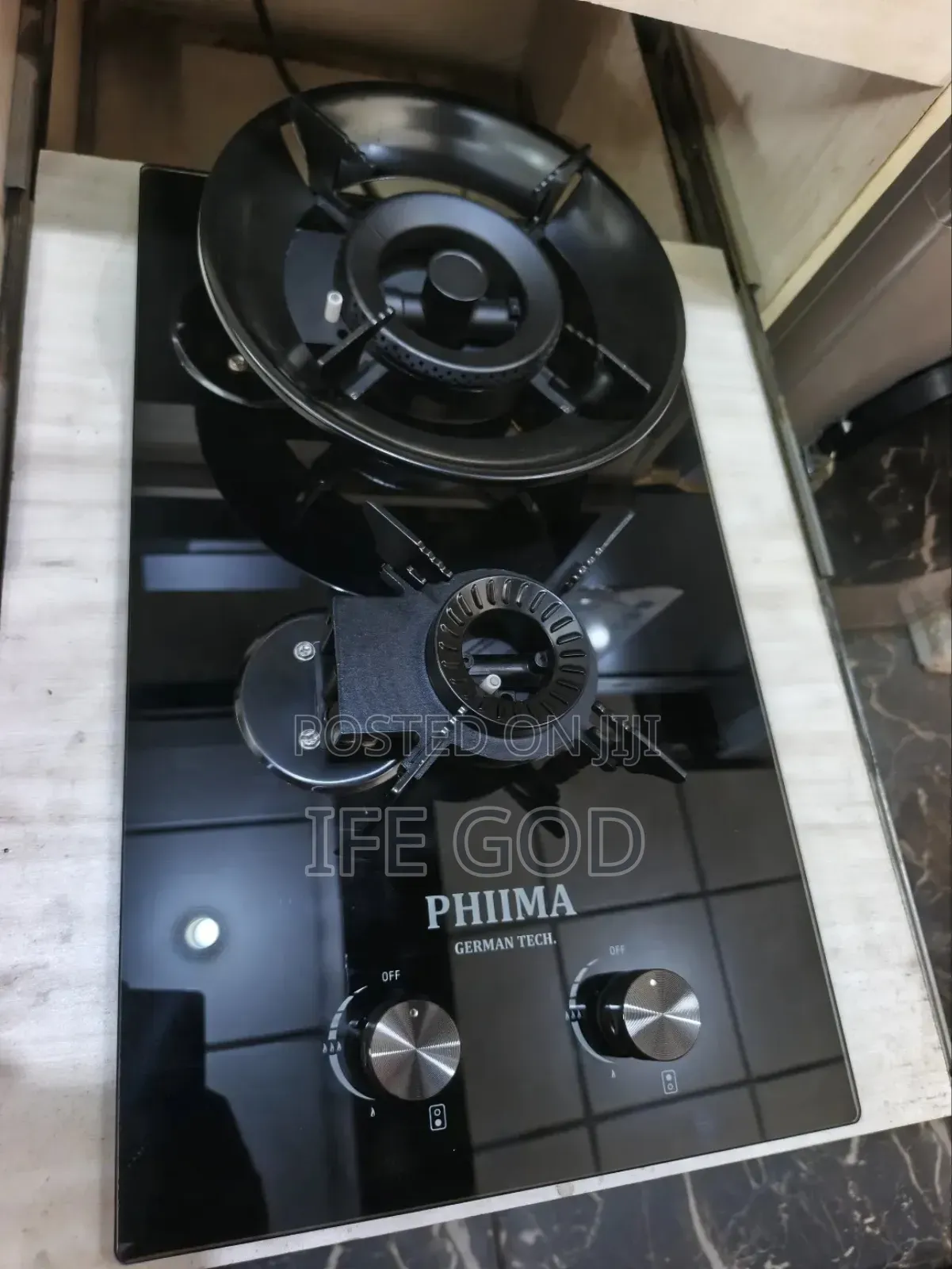 Original PHIIMA Built-in Flips Up 2 Burners Automatic Gas Cooker HOB.