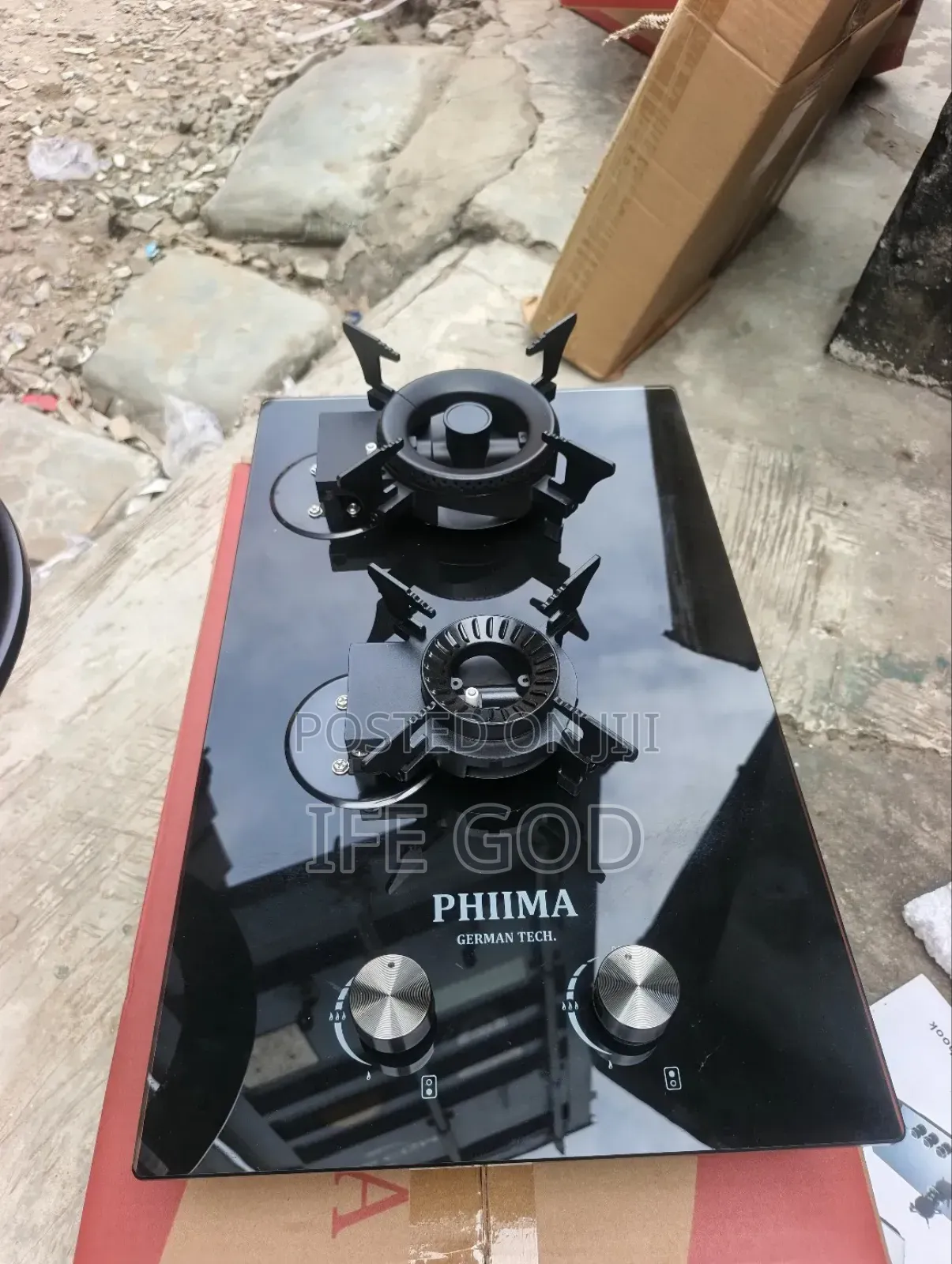 Original PHIIMA Built-in Flips Up 2 Burners Automatic Gas Cooker HOB.