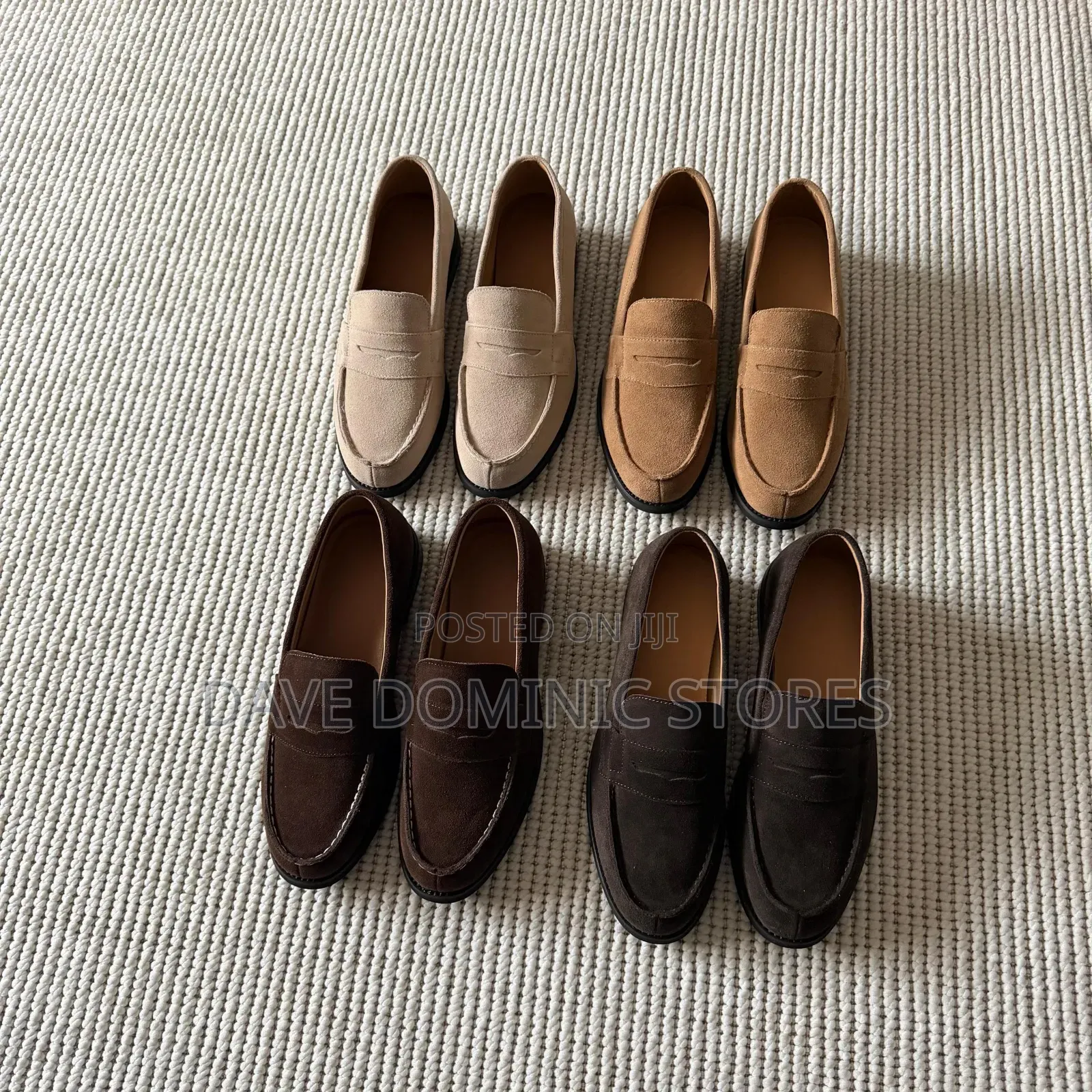 Wilde Full Grain Calf Penny Loafers in Tan Suede