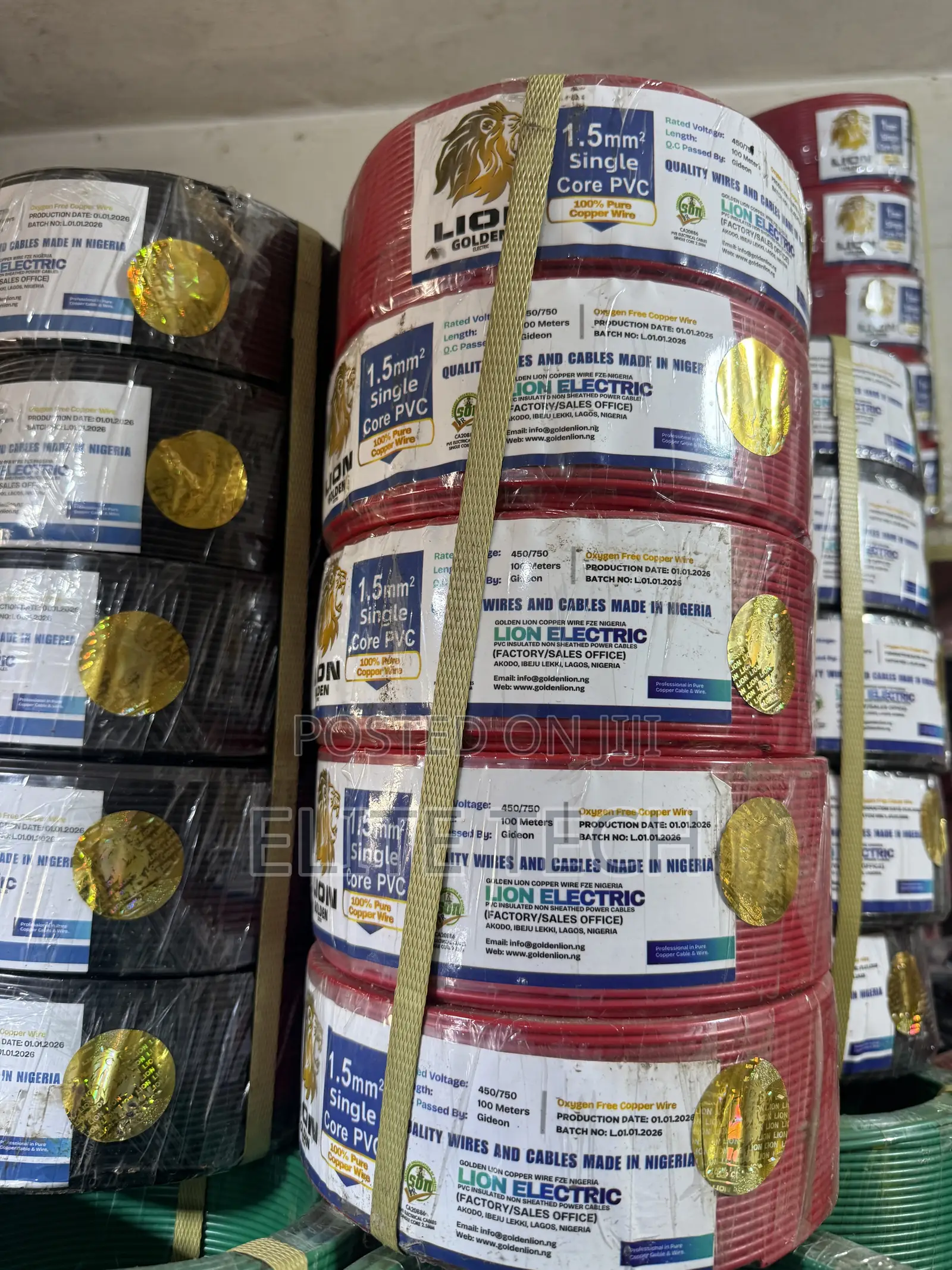 Original 1.5mm Single Core Pure Copper Lion Cable (100m Roll)