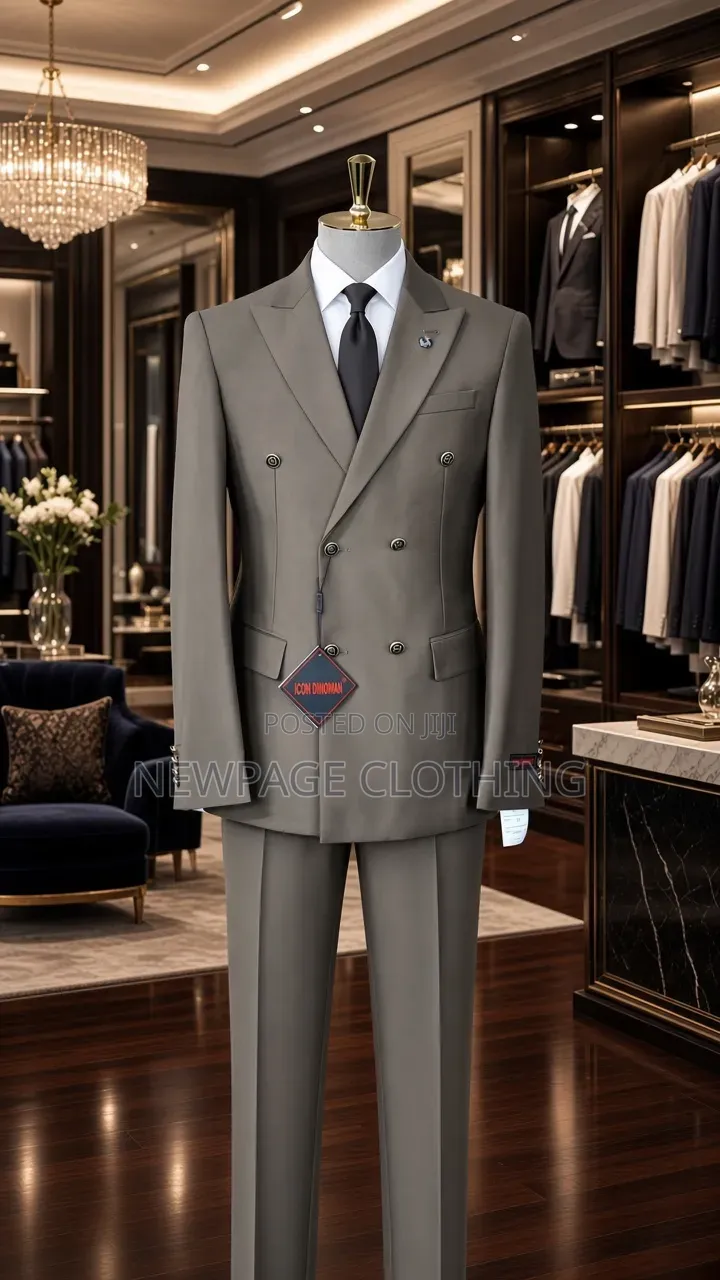 Get Ready to Stay Classy in This Premium Grey Double-Breasted Suit