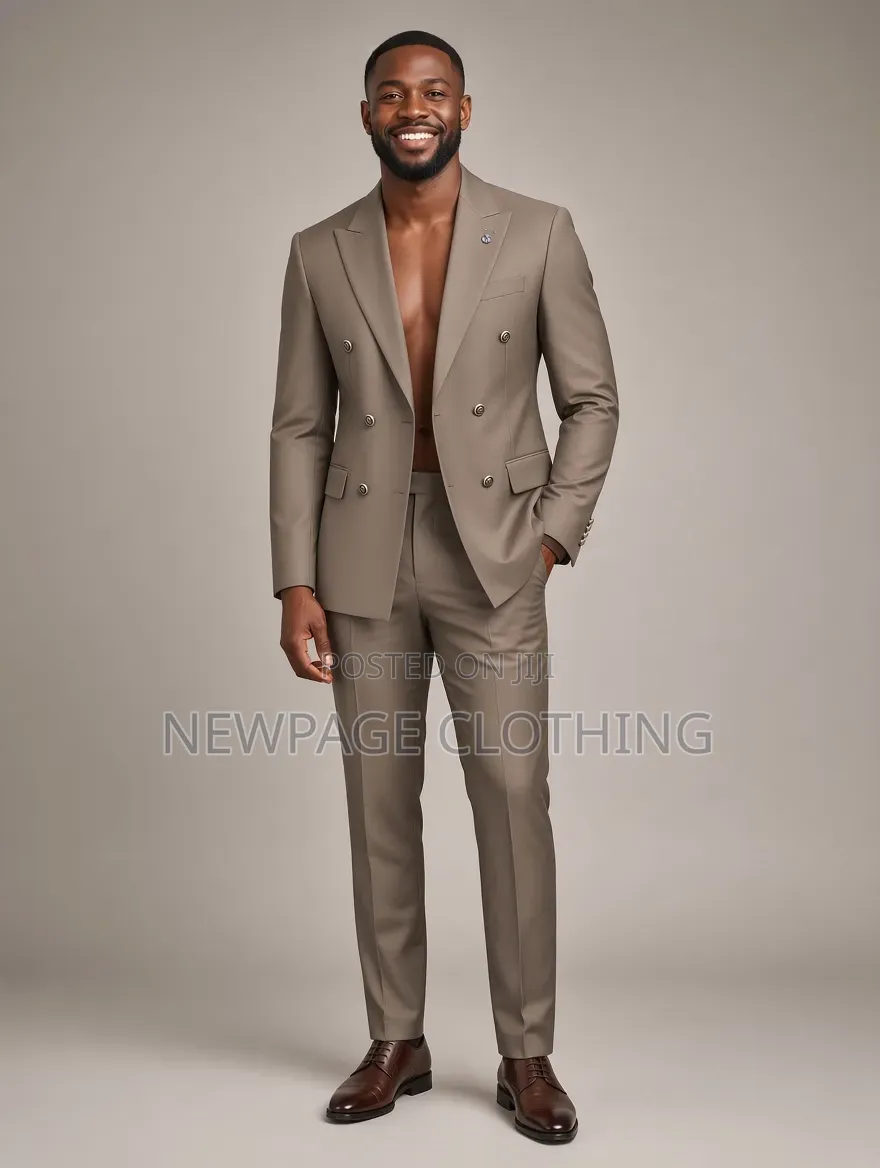 Wedding Guest / Groom Double-Breasted Blazer Available in Grey