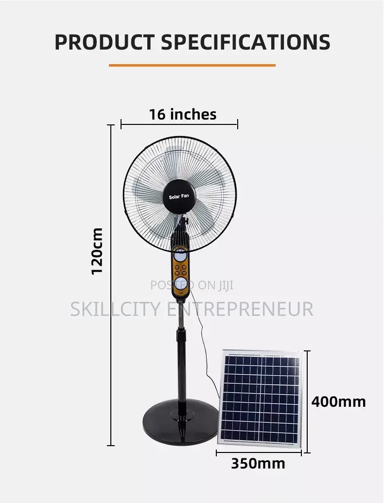 Solar Rechargeable Standing Fan