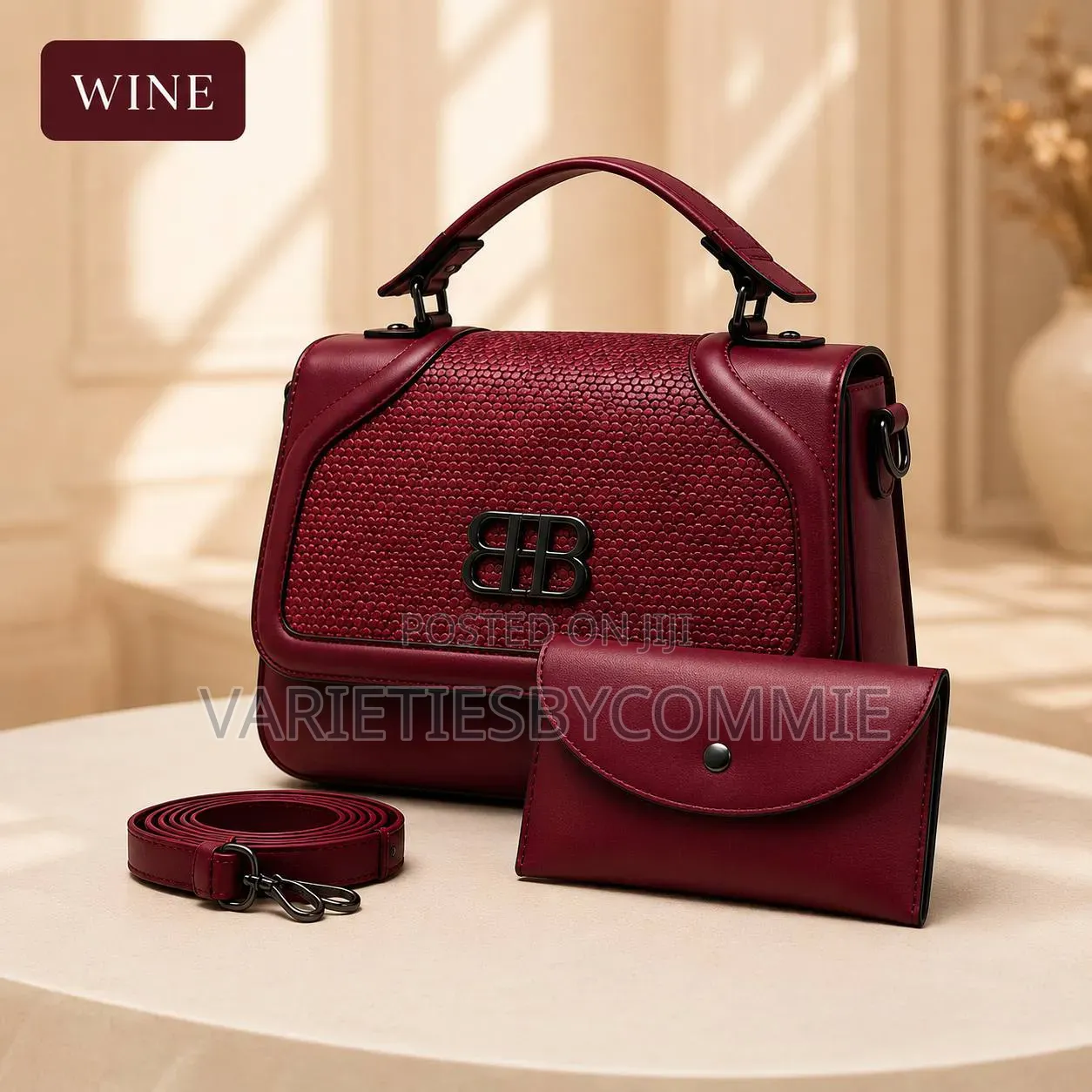 Bb 2-in-1 Quality Luxury Ladies Leather Handbag