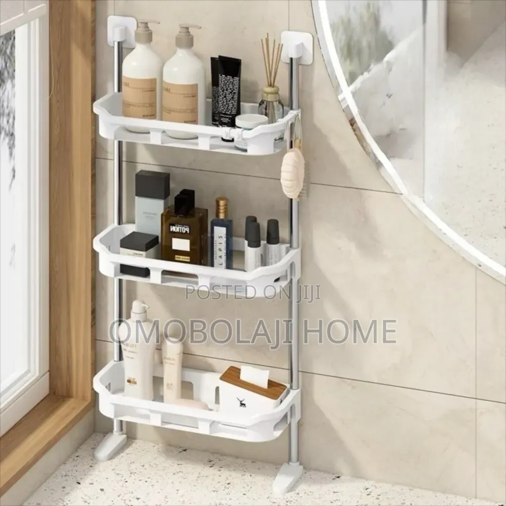 Drill-Free 3-Tier Bathroom Wall Shelf Adhesive Organizer Rack