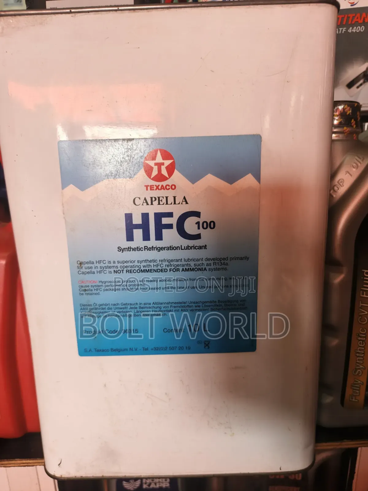 Texaco Capella HFC 100 Synthetic Refrigeration Lubricant 10l