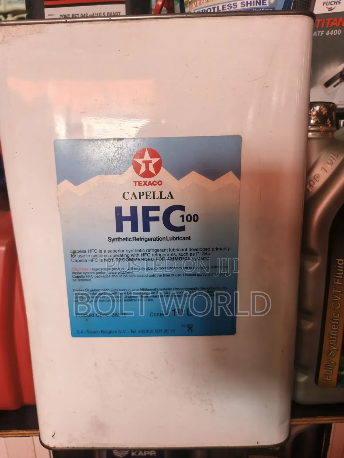 Texaco Capella HFC 100 Synthetic Refrigeration Lubricant 10l