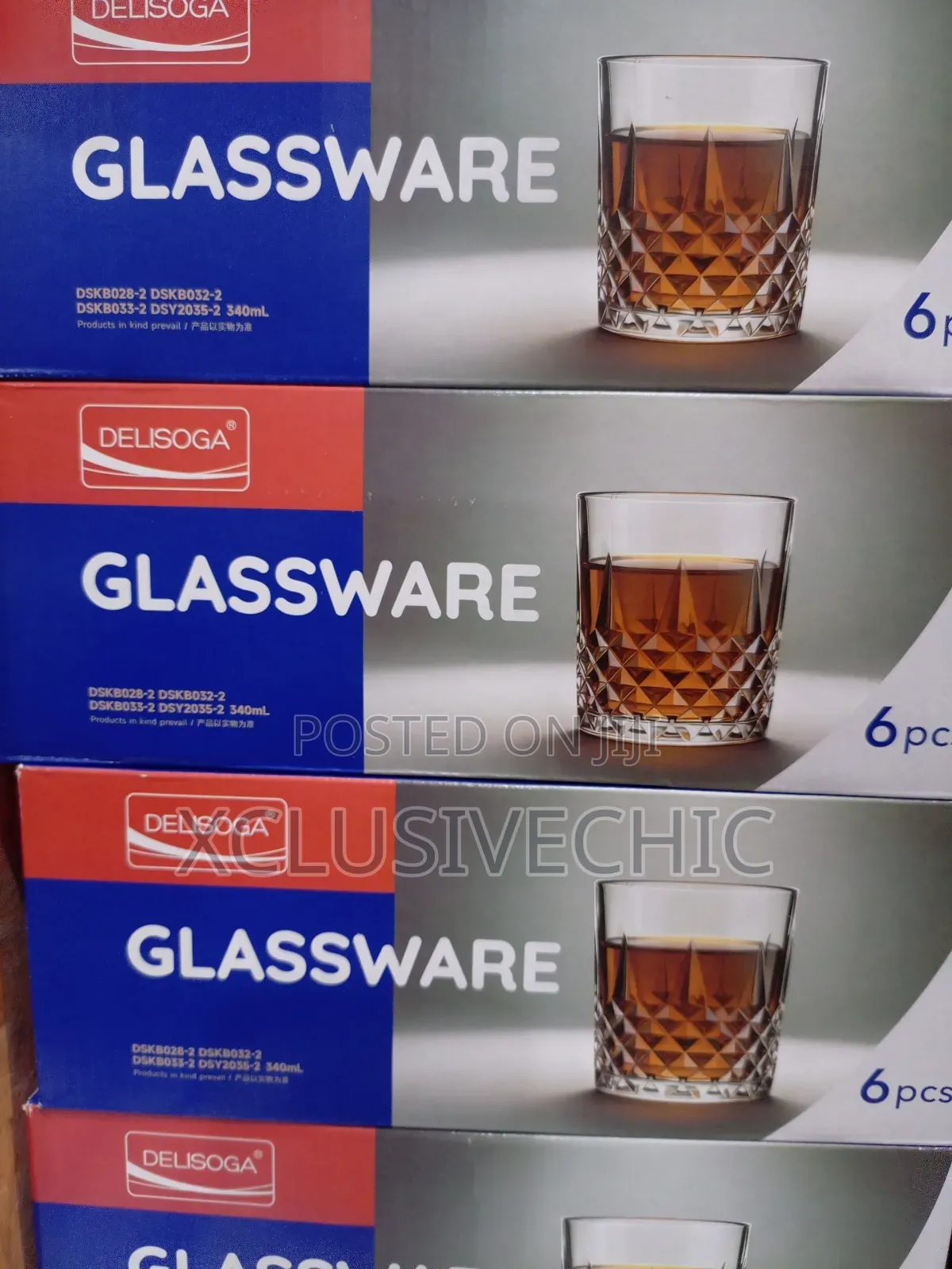 340ml 6pcs Deli Crystal Whiskey Glass Cup