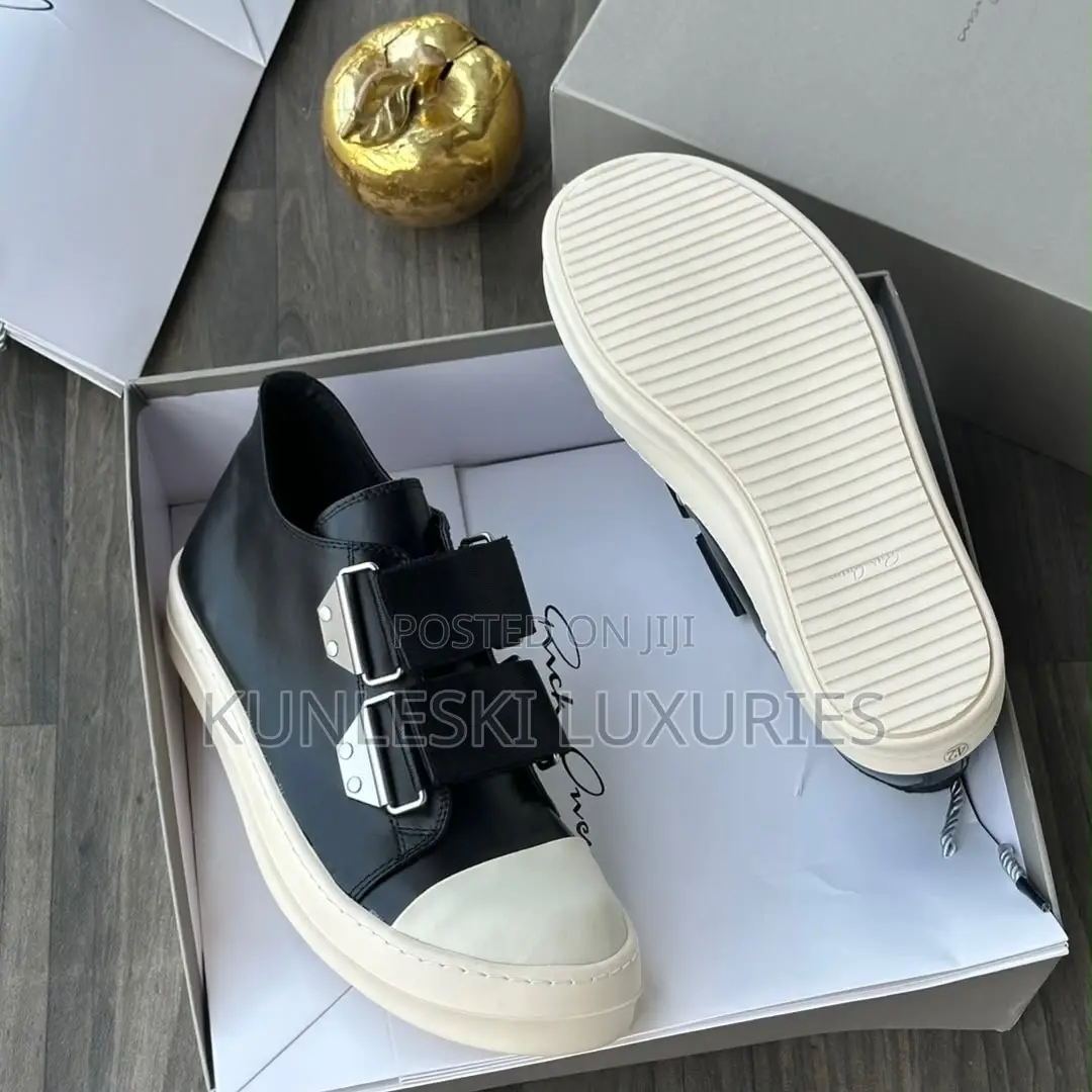 Original Rick Owens Strap Low Leather Sneakers