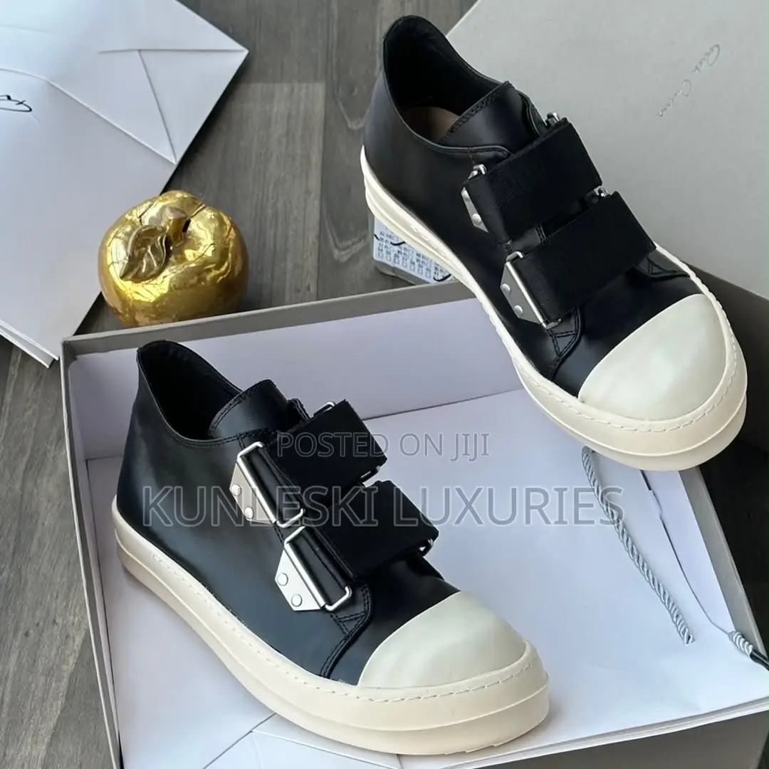 Original Rick Owens Strap Low Leather Sneakers