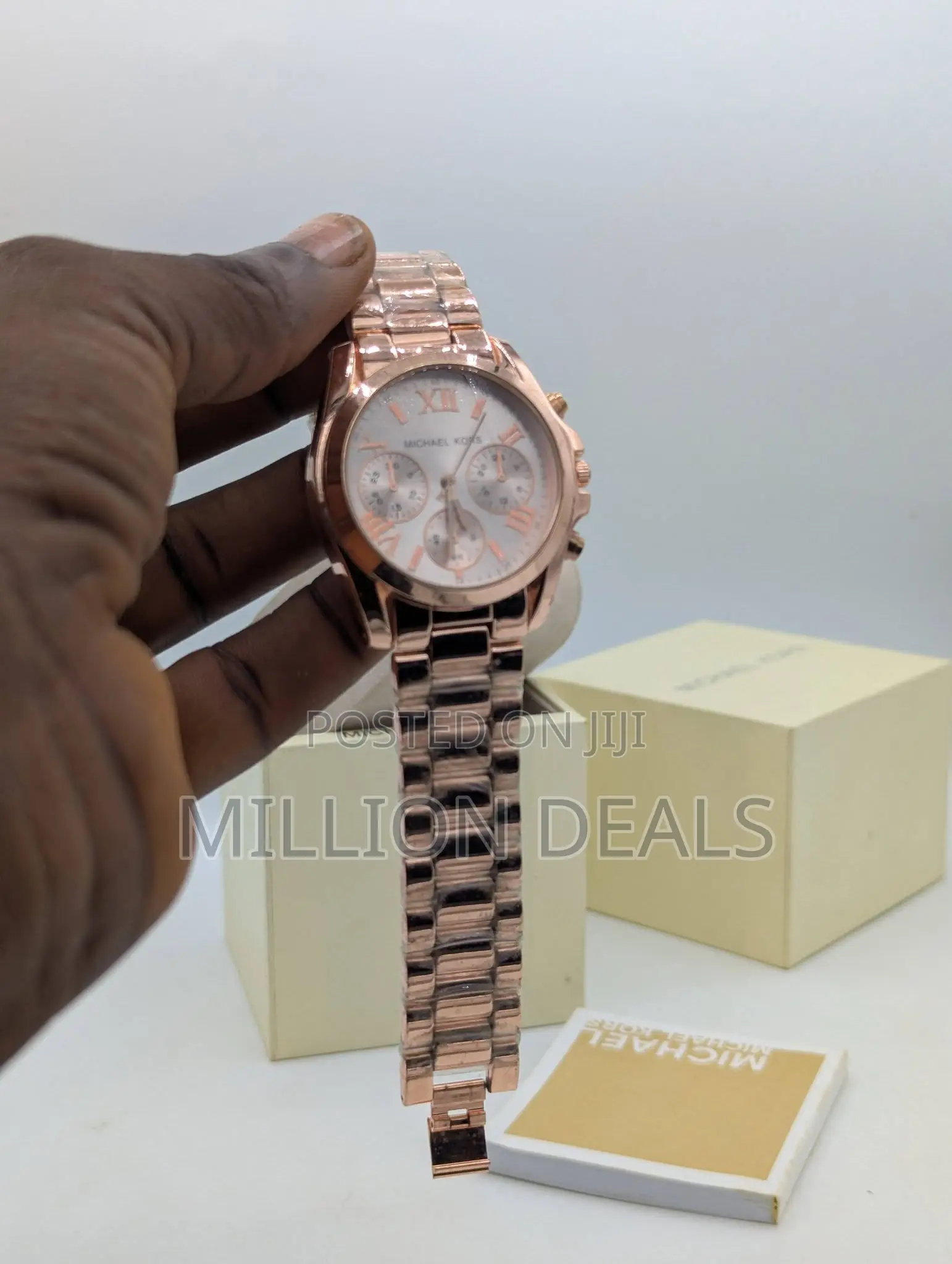 Men's Rose Gold Bracelet Strap MK Wrist Watch