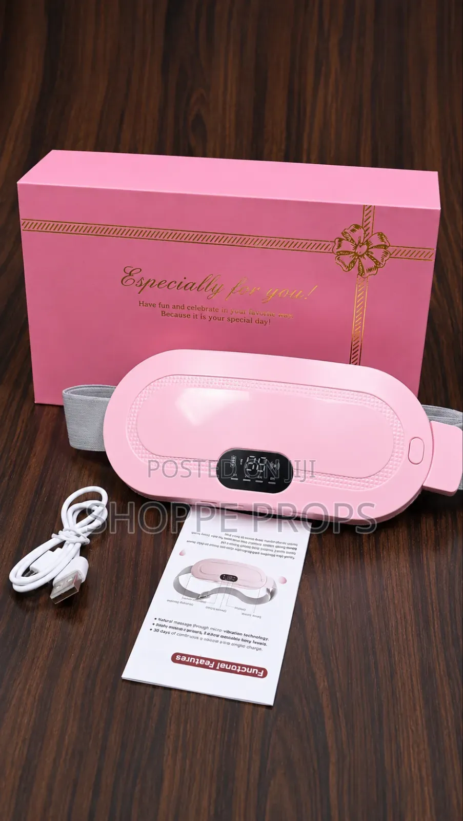Cordless Electric Heating Belly Massage Cramps Relief Wrap Belt