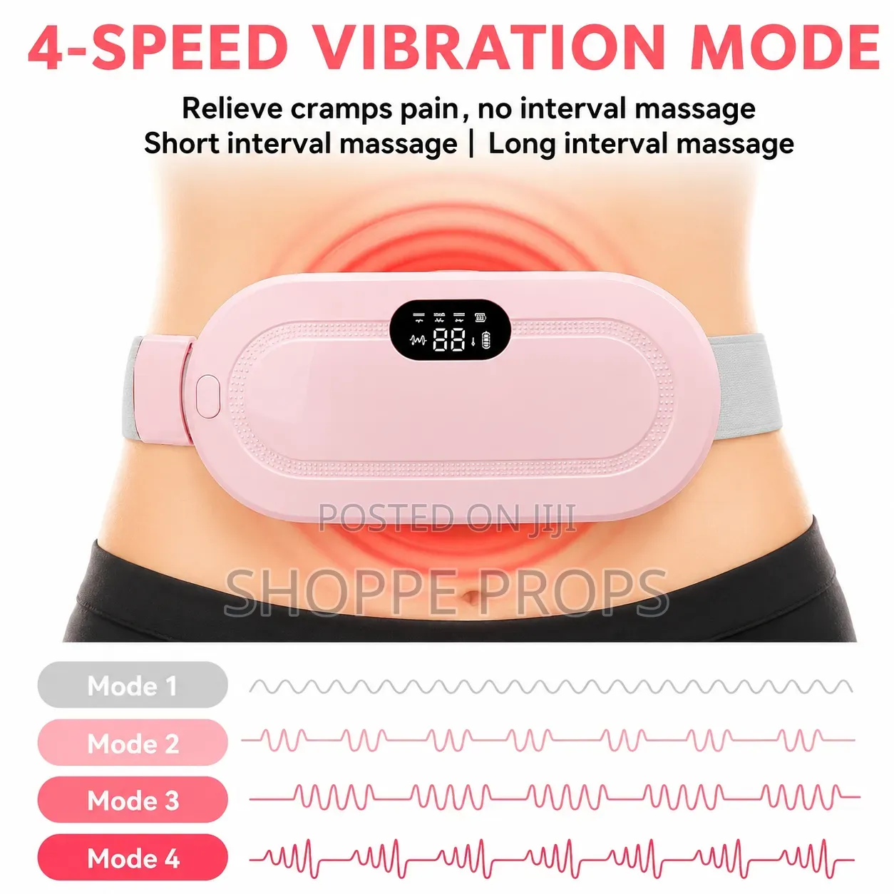 Cordless Electric Heating Belly Massage Cramps Relief Wrap Belt
