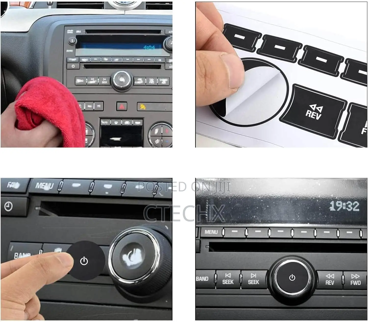 AC Dash + Radio Button Repair Kit Stickers for 2007-2015 GM Car SUV