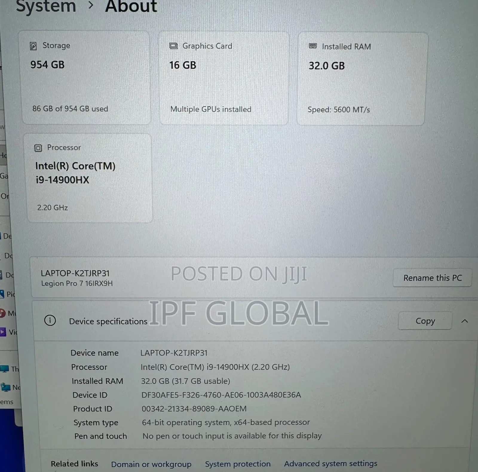 Laptop Lenovo Legion Pro 7 32GB Intel Core i9 SSD 1T