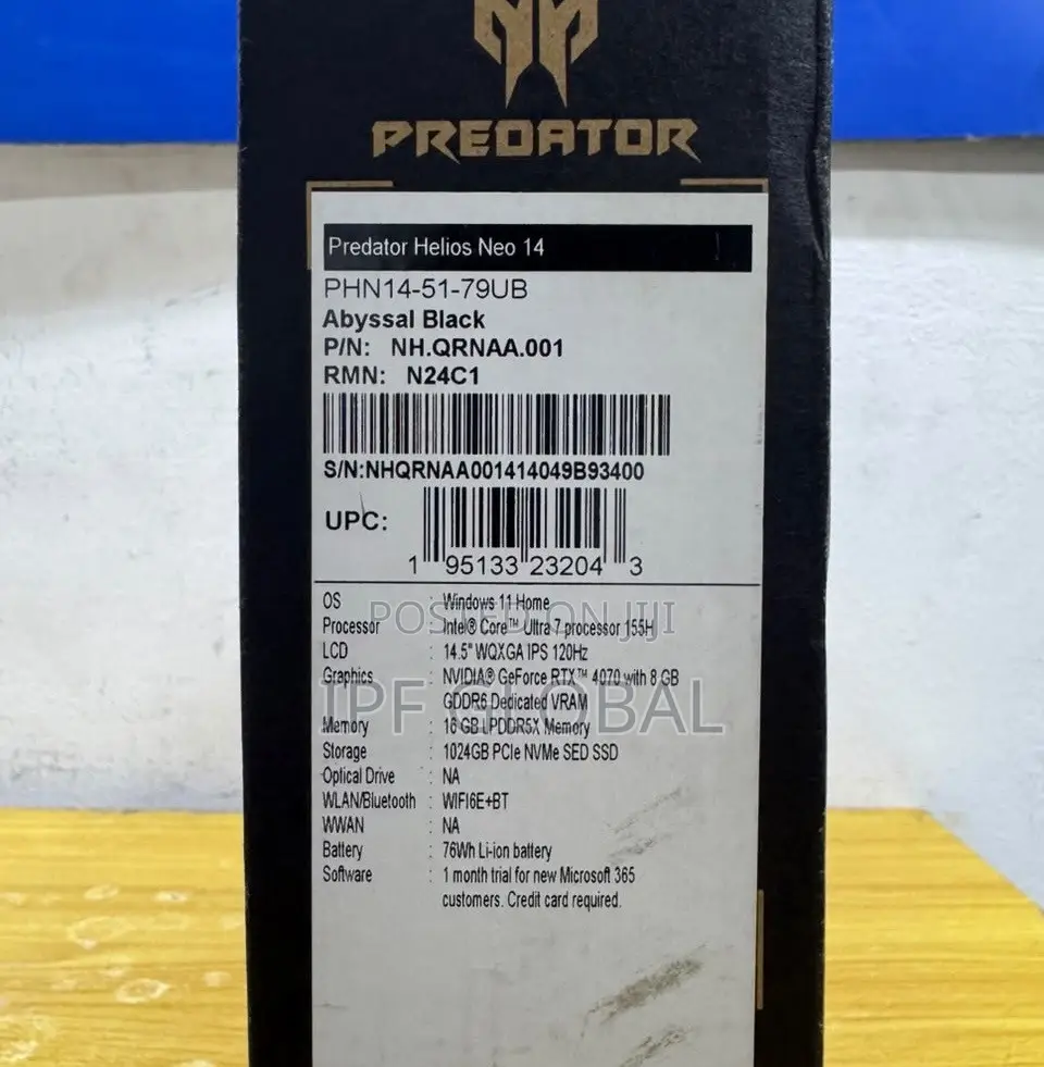 Laptop Acer Predator Helios Neo 14 16GB Intel Core Ultra 7 SSD 1T