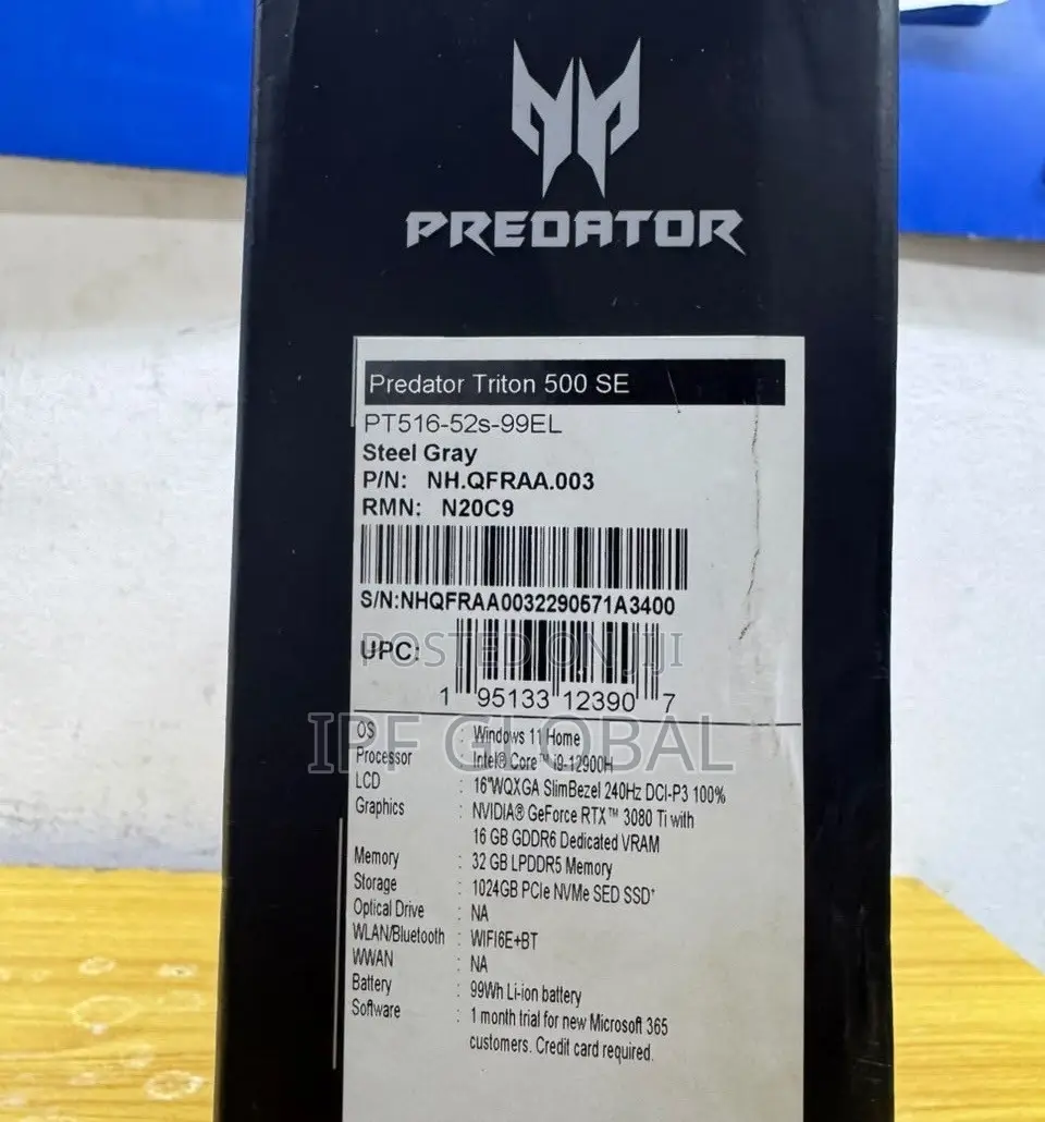 Laptop Acer Predator Triton 500 SE 32GB Intel Core i9 SSD 1T