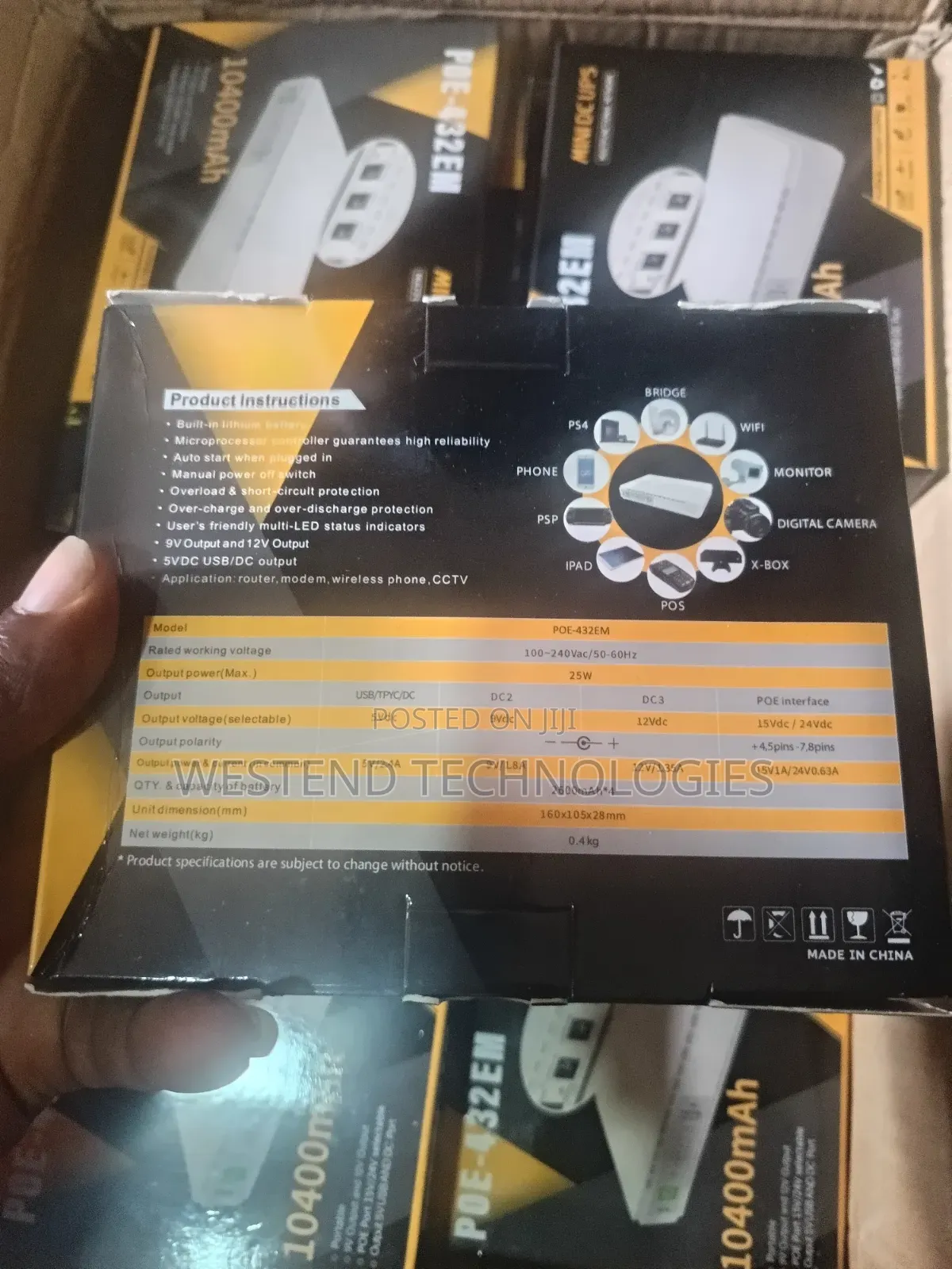 Router Power Bank 10,400MAh Mini DC UPS
