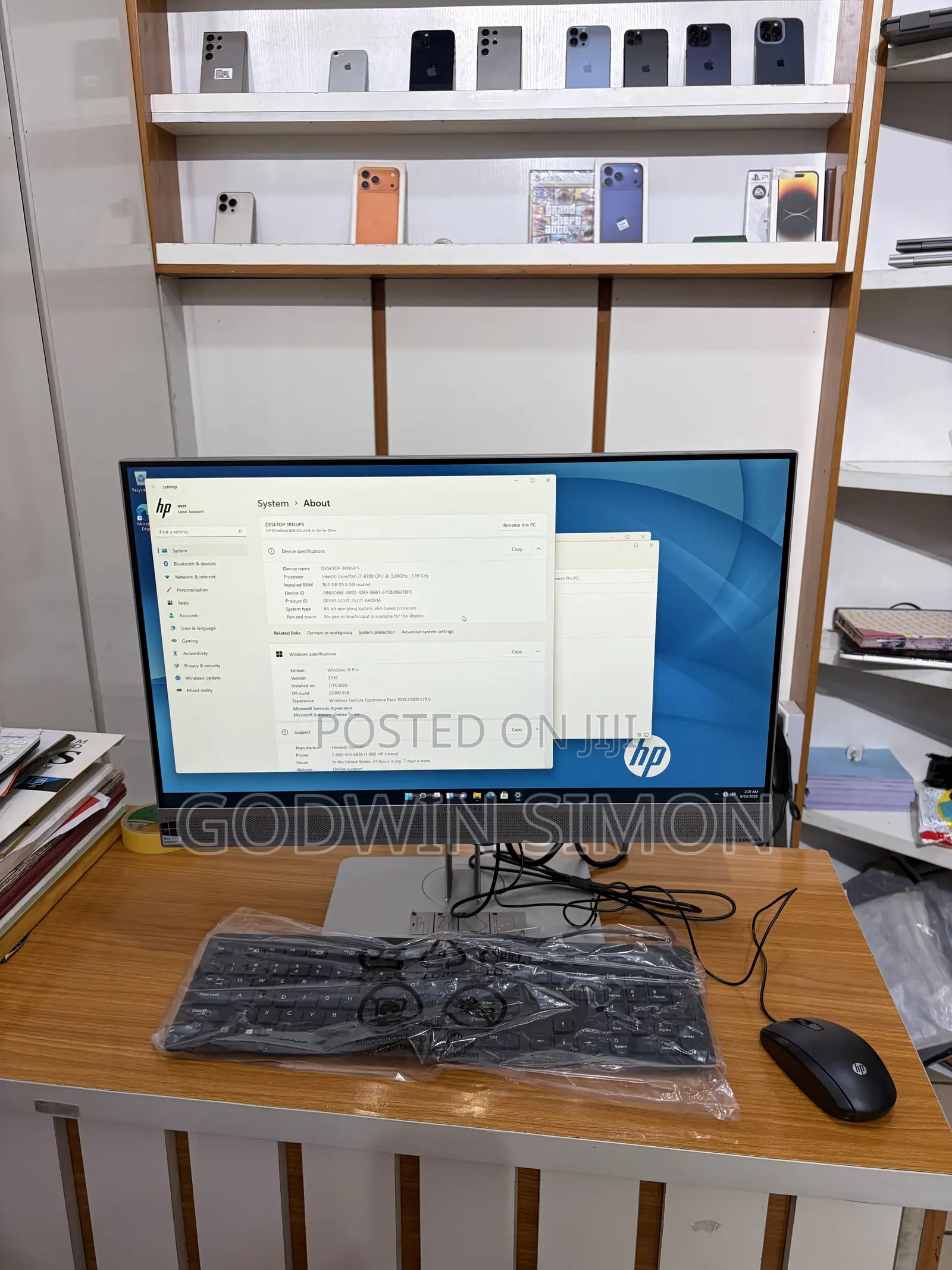 Desktop Computer HP EliteOne 800 16GB Intel Core i7 SSD 1T