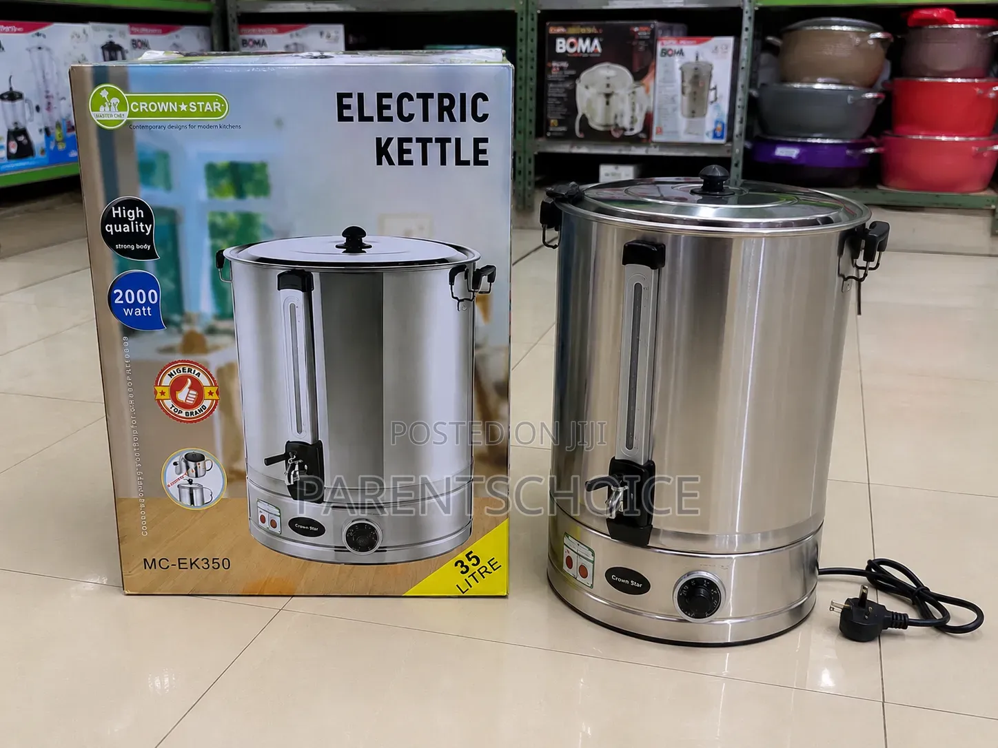 Crown Star Electric Kettle SG – 35 Litres
