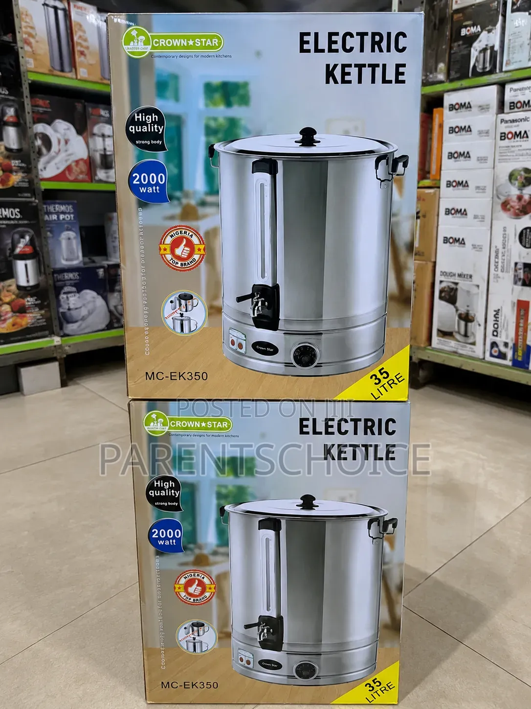 Crown Star Electric Kettle SG – 35 Litres