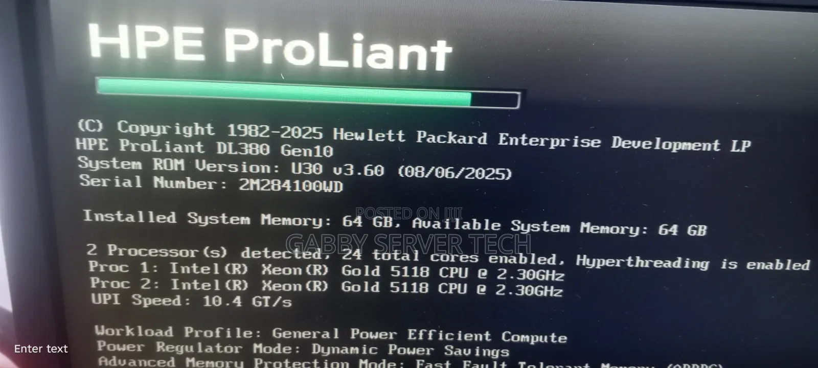 New Server HP ProLiant DL380 Gen10 32GB Intel Xeon HDD 1T