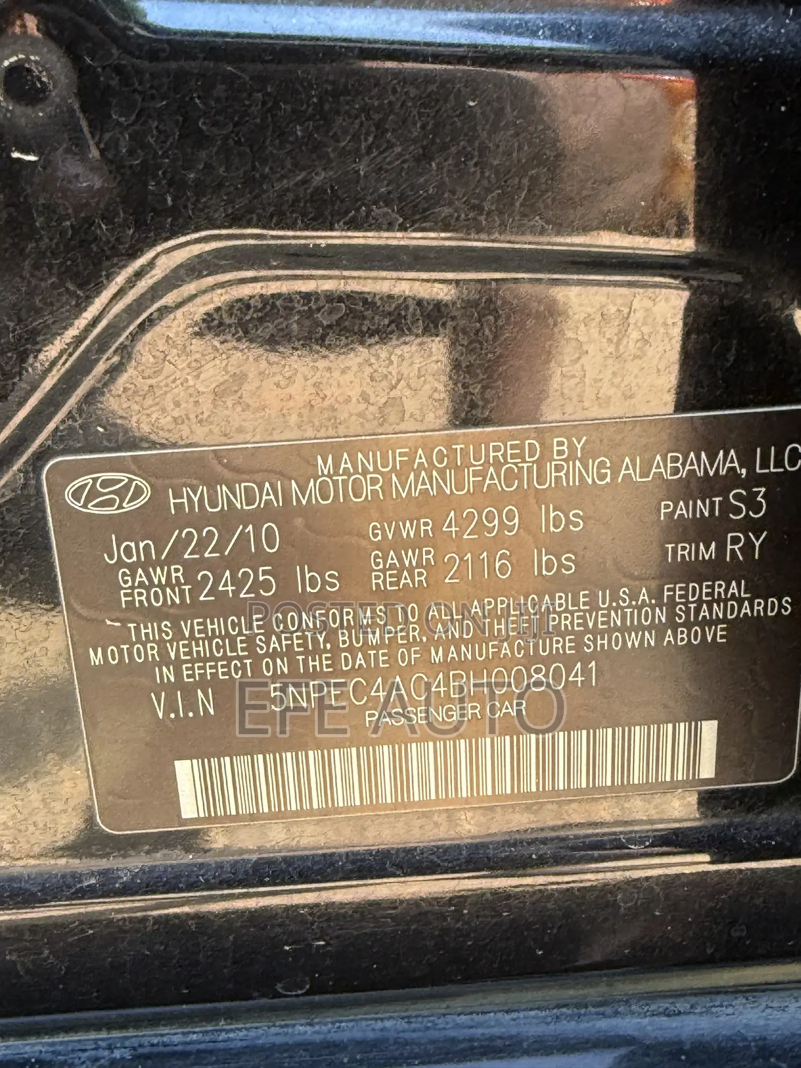 Hyundai Sonata 2012 Black