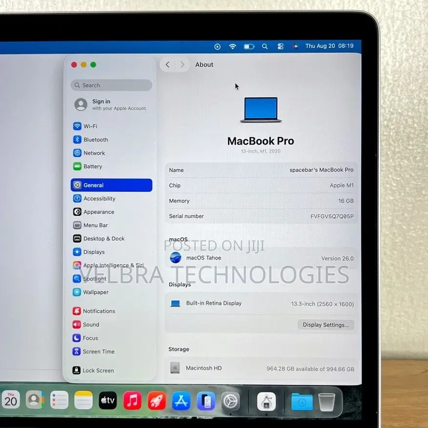 Laptop Apple MacBook Pro 2020 M1 16GB Apple M1 SSD 1T