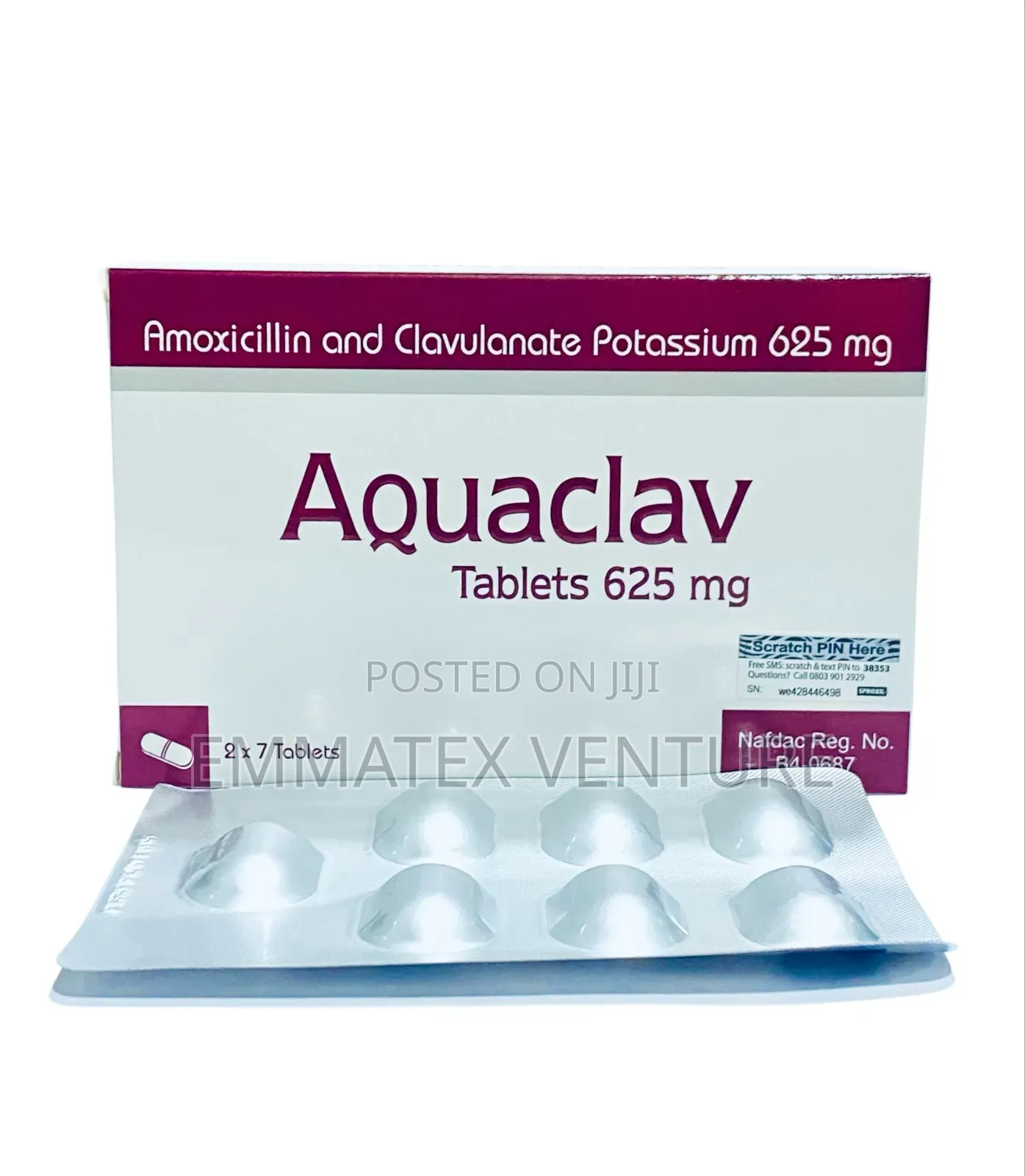 Aquaclav 625mg Tablet by 14