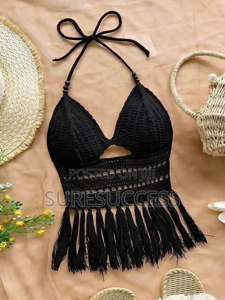 Beachy Handmade Fringy Crochet Top