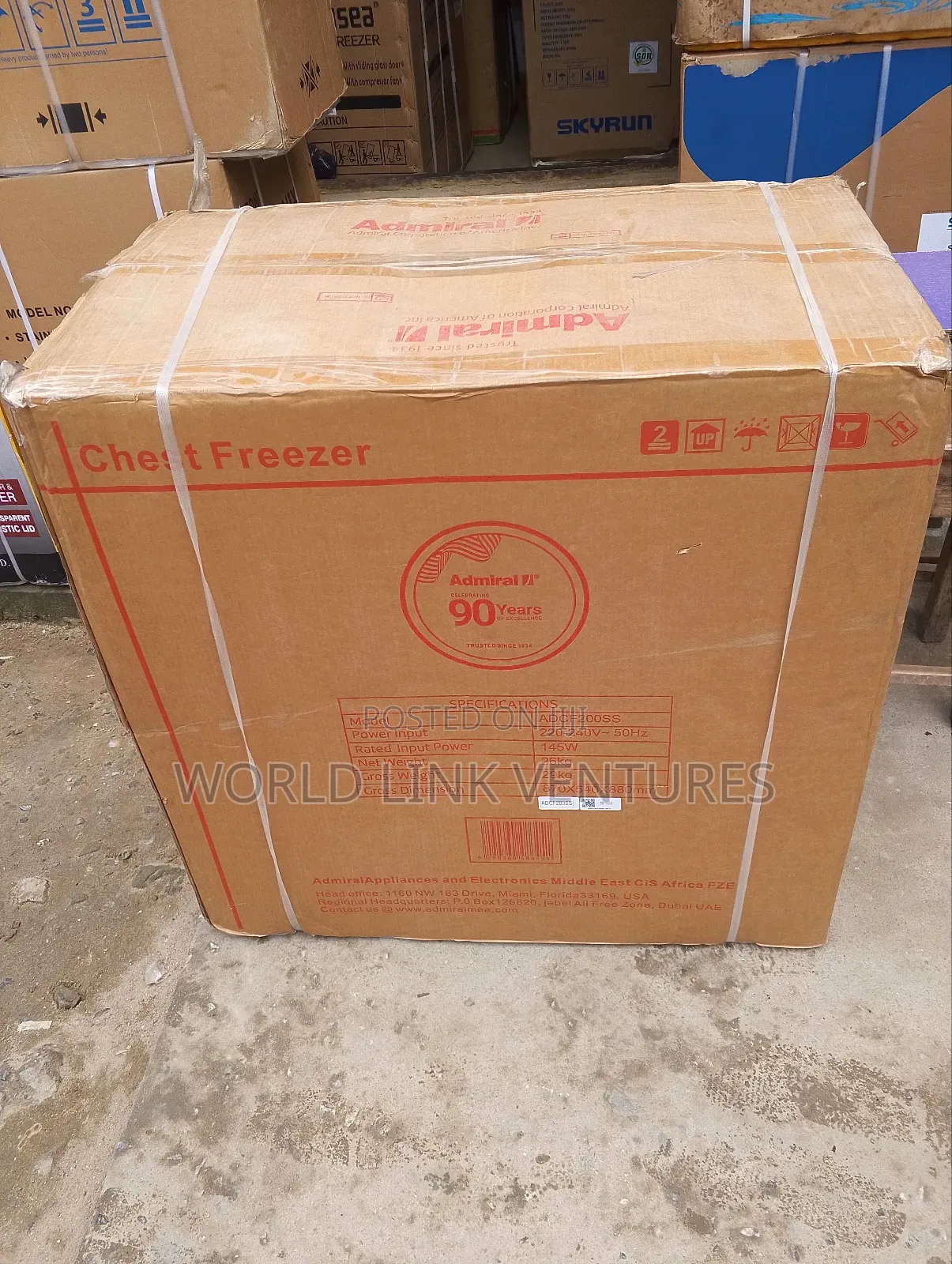 Admiral Chest Freezer Model 200 Liters