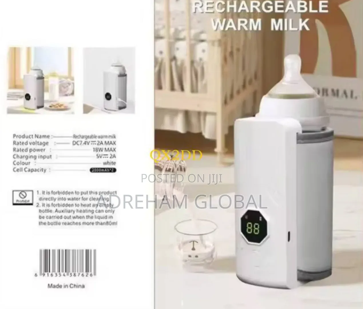Baby Bottle Warmer, 6Gears Portable Baby Milk 4000mAH for Breastmilk