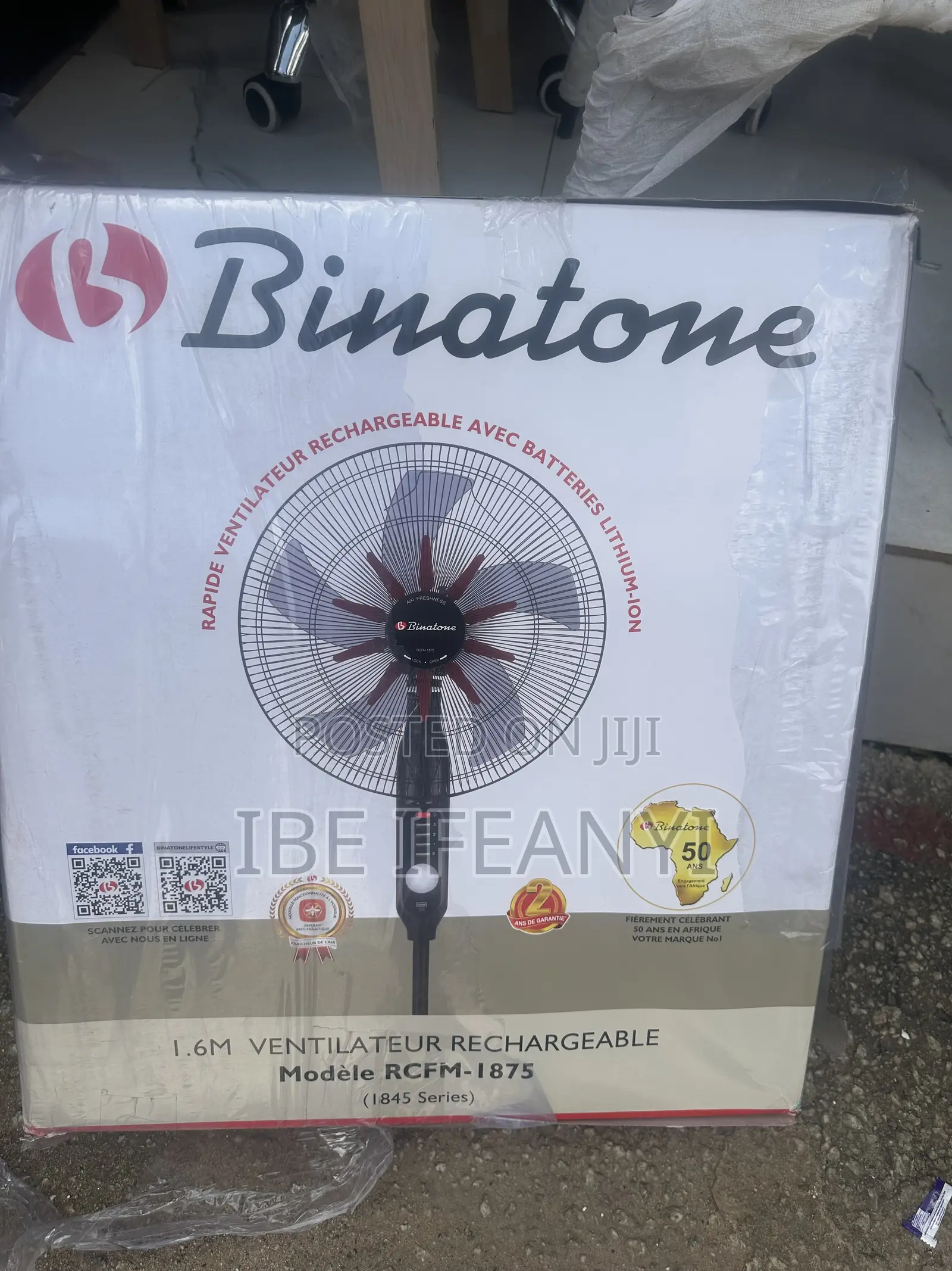 Binatone RCFM-1875 1.6 M Rechargeable Standing/Pedestal Fan.