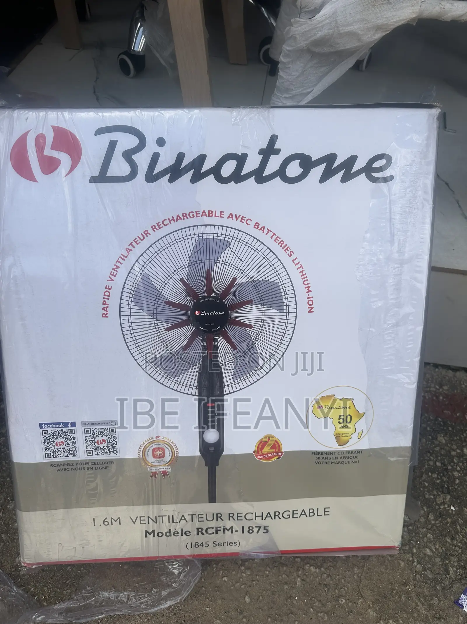 Binatone RCFM-1875 1.6 M Rechargeable Standing/Pedestal Fan.