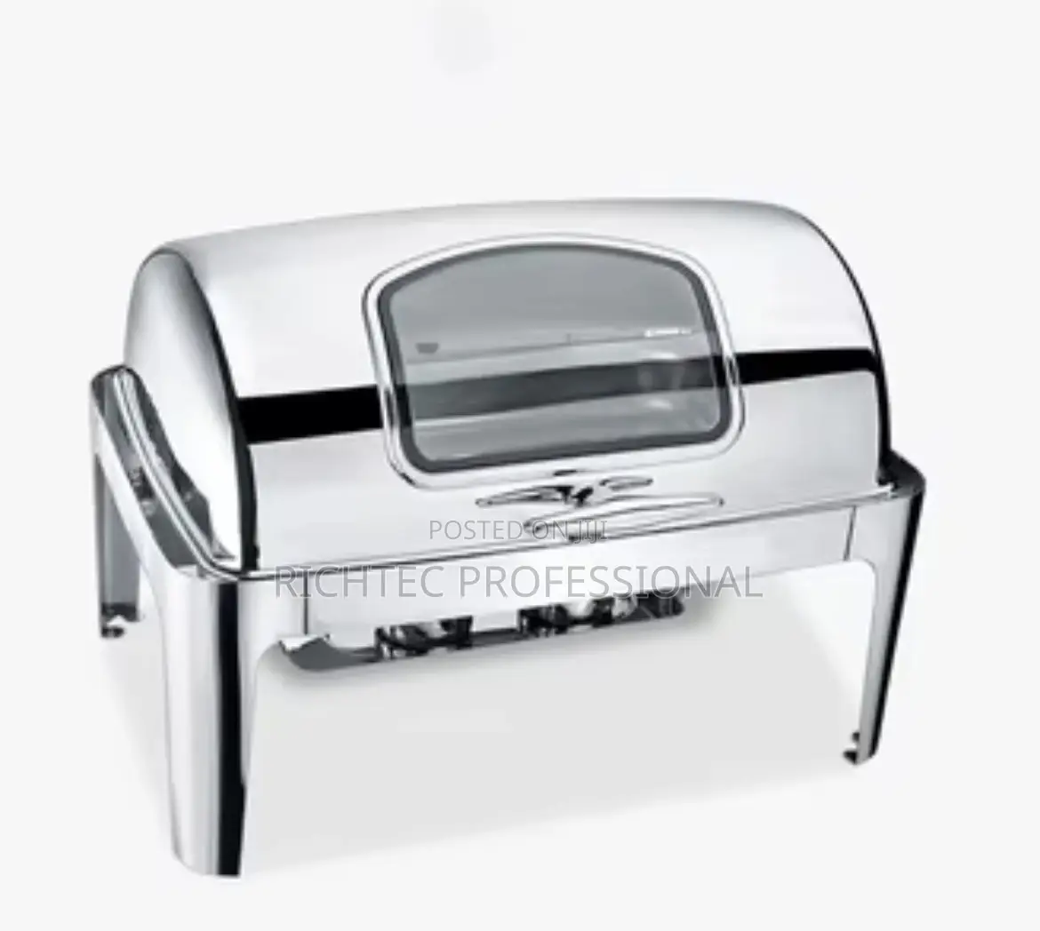 Luxury Stainless Steel Buffet Server – Window Roll-Top Chafer